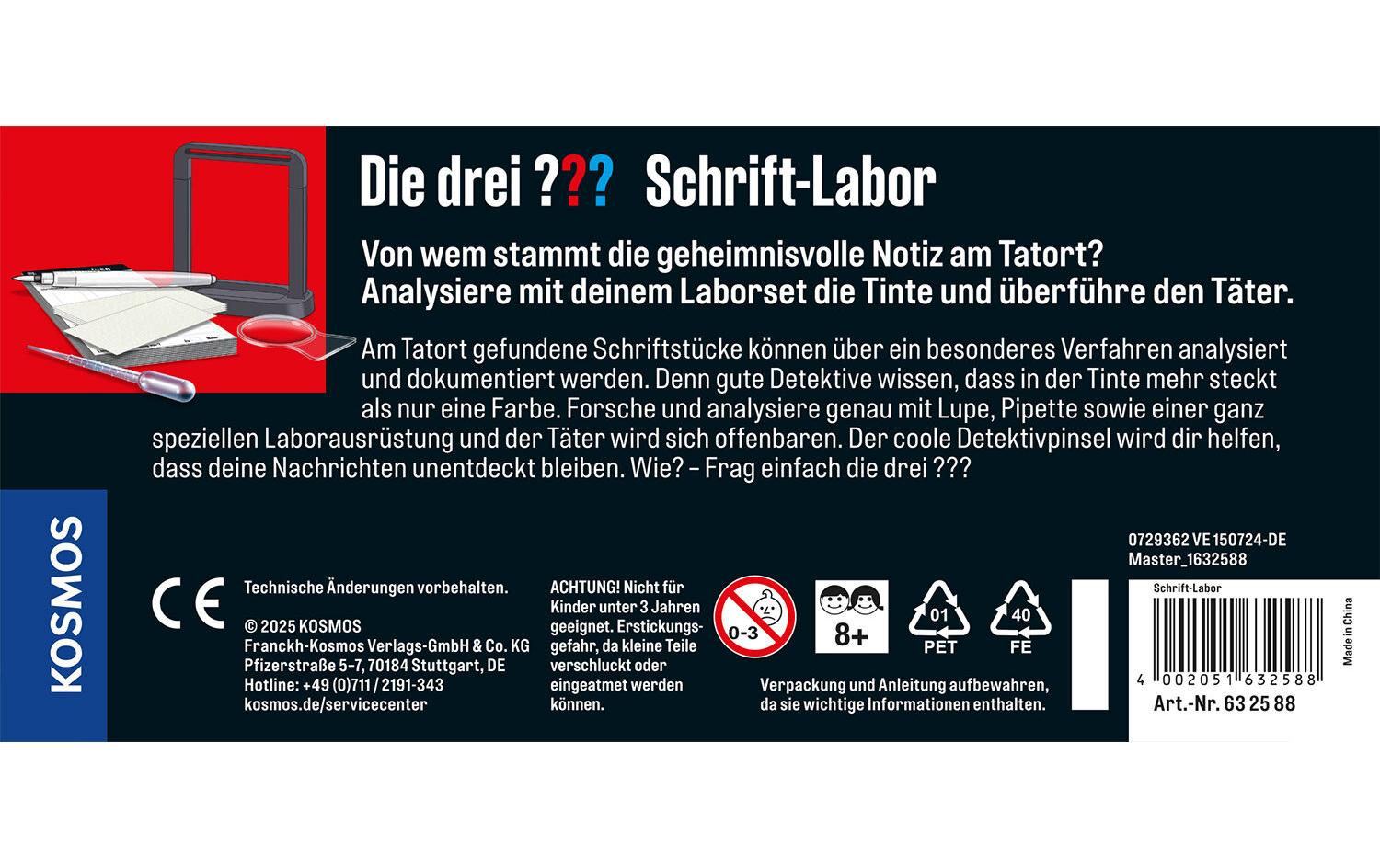 Kosmos Detektivausrüstung Die drei ??? Schrift-Labor (XL-Dose) Kosmos Detektivausrüstung Die drei ??? Schrift-Labor (XL-Dose)