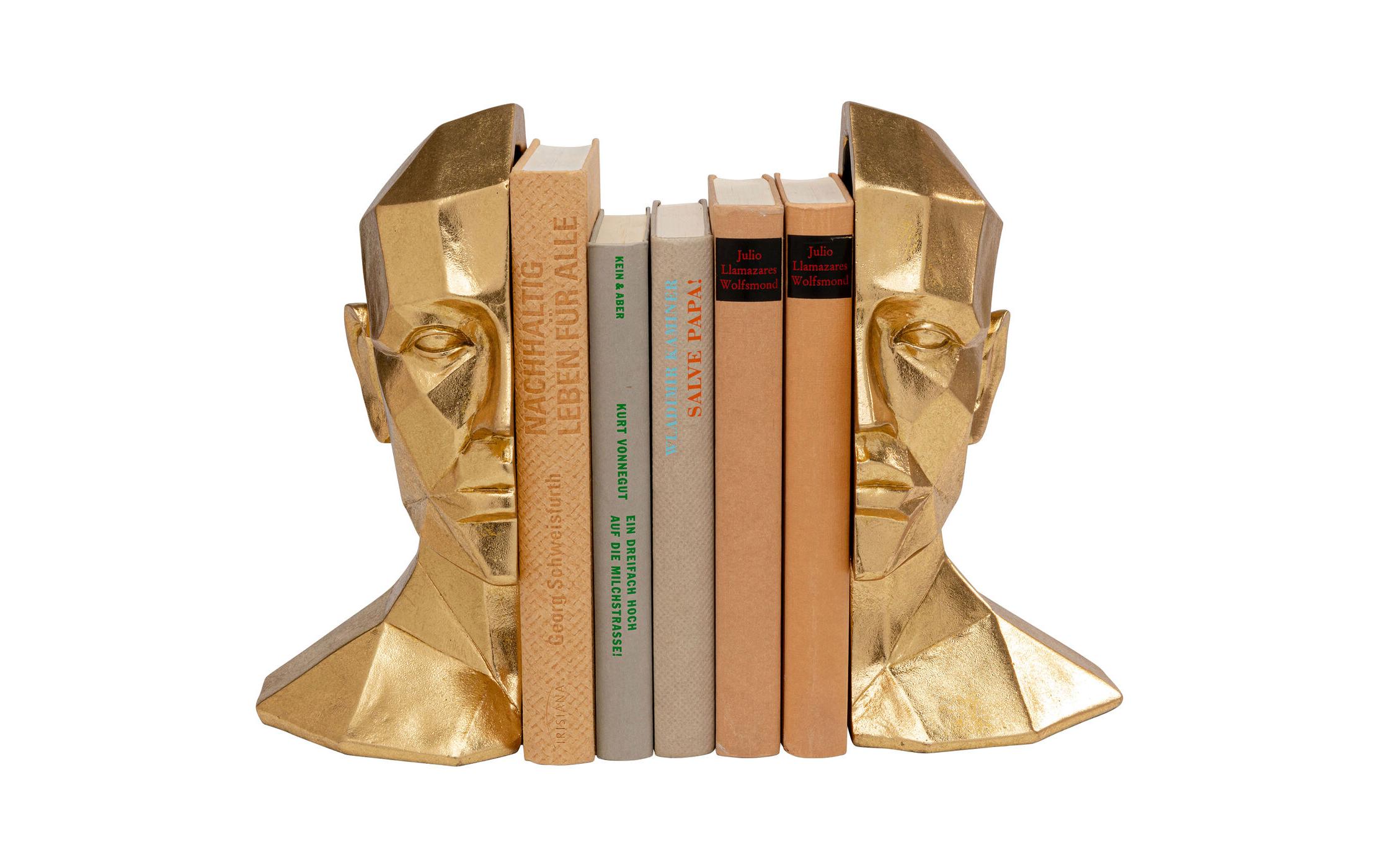 Kare Buchstütze Face 2er Set, Gold Kare Buchstütze Face 2er Set, Gold