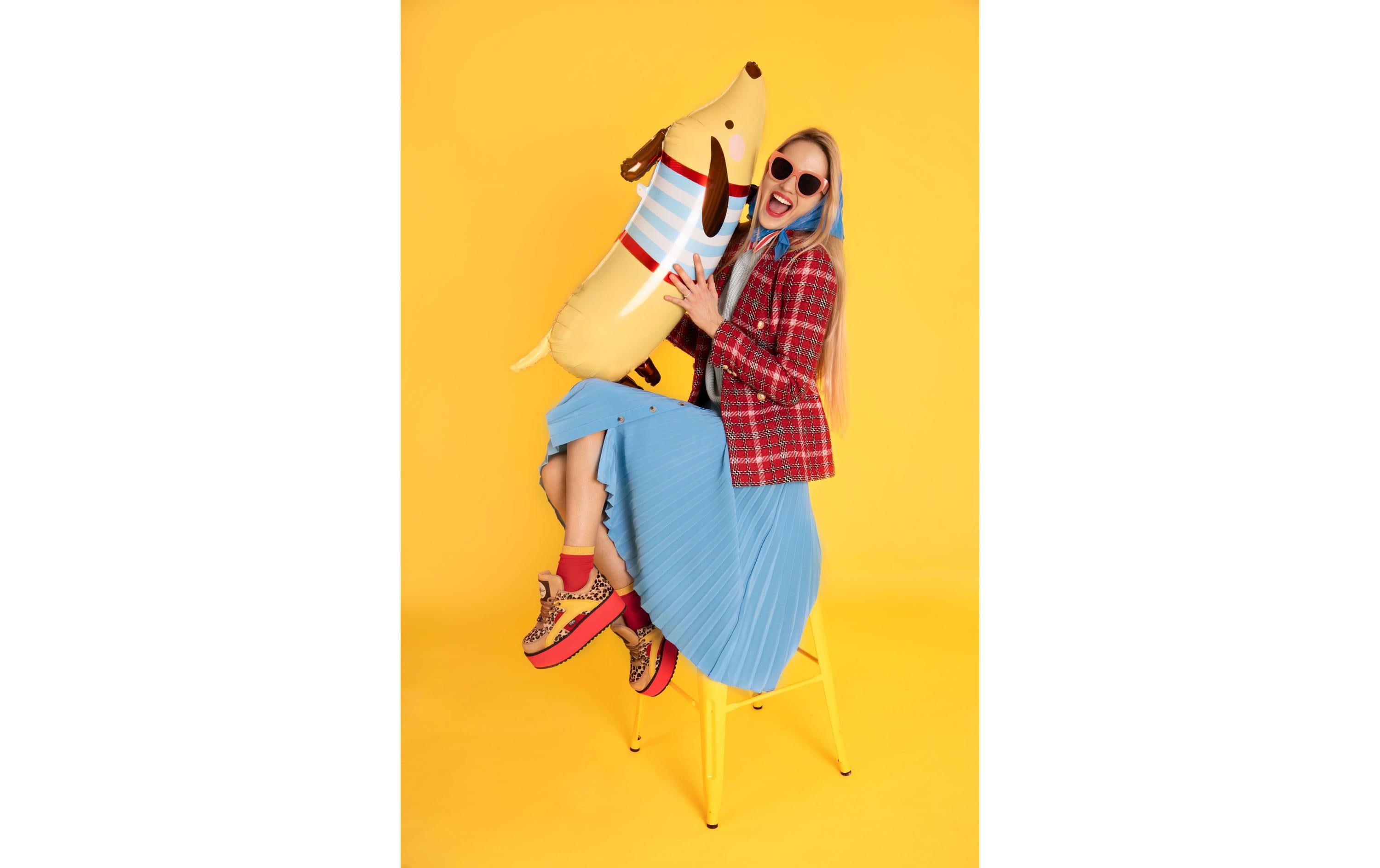 Partydeco Folienballon Dachshund Braun