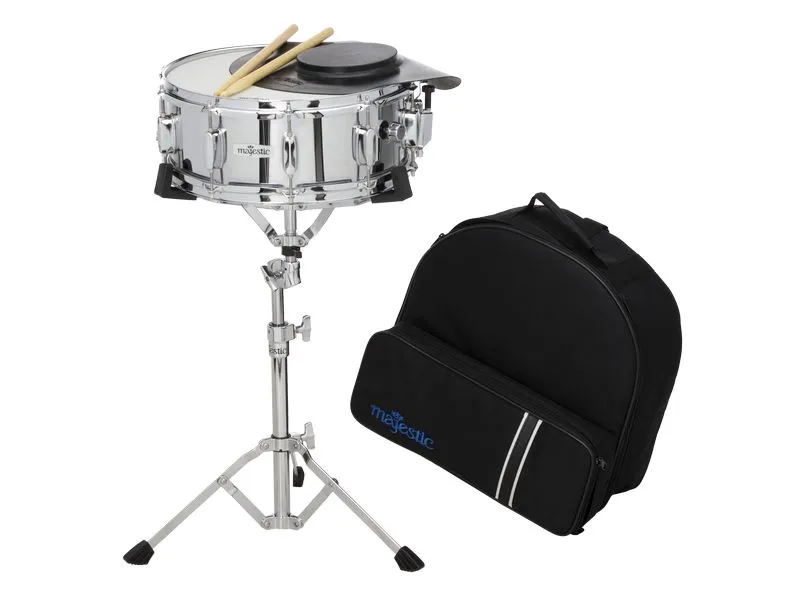 Majestic AK14D Snare Drum Set mit Ständer Tasche Sticks Majestic AK14D Snare Drum Set mit Ständer Tasche Sticks
