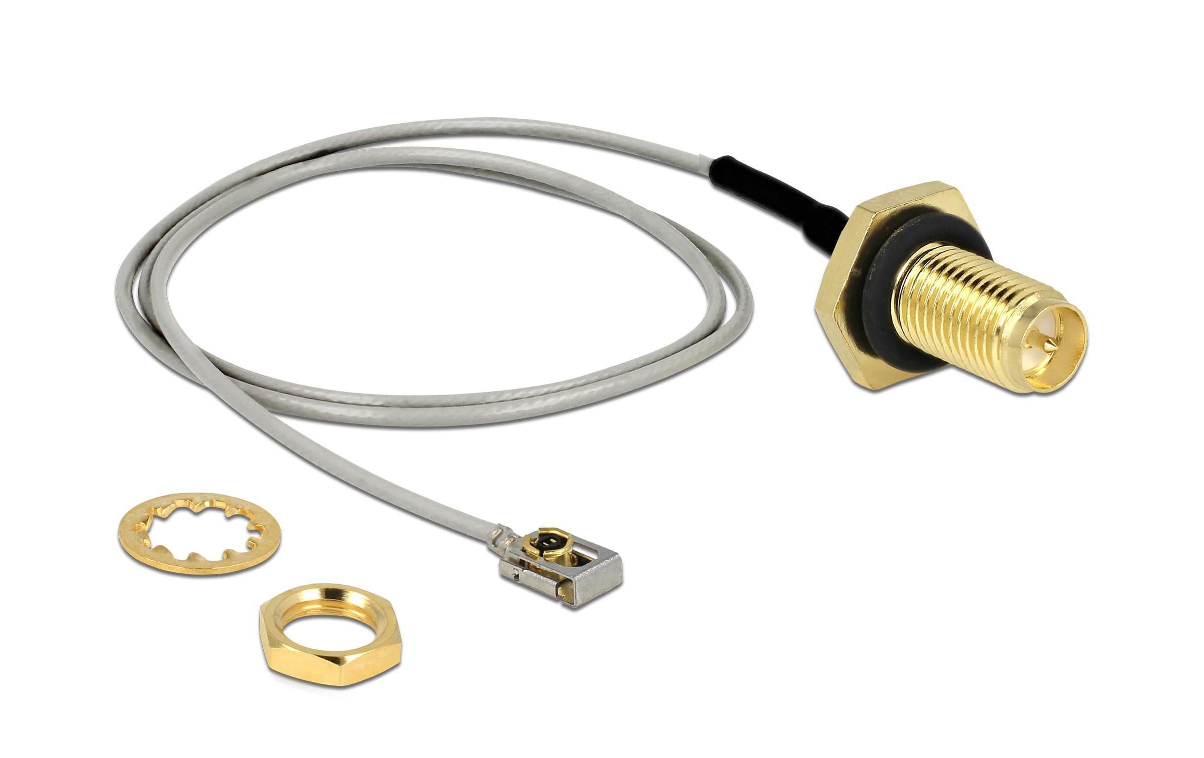 Delock Antennenkabel RP-SMA zu MHF, zum Einbau, 35cm Delock Antennenkabel RP-SMA zu MHF, zum Einbau, 35cm