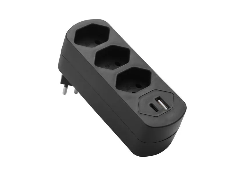 Schönenberger Abzweigstecker MOVE 3xT13 mit USB PD30W Schönenberger Abzweigstecker MOVE 3xT13 mit USB PD30W