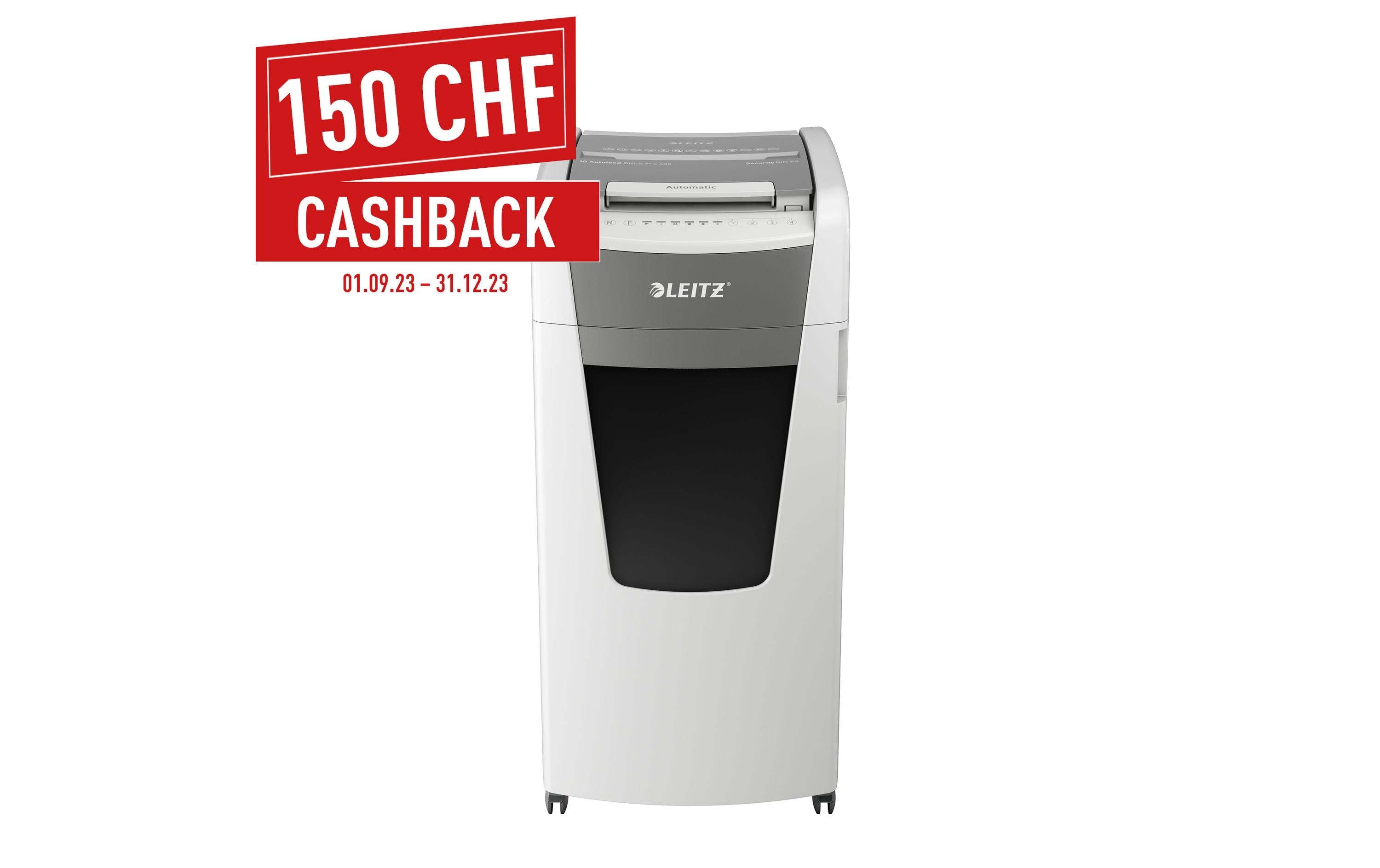 Leitz Bürogeräte Aktenvernichter IQ Autofeed Office Pro 600, P-5, 600 Blatt