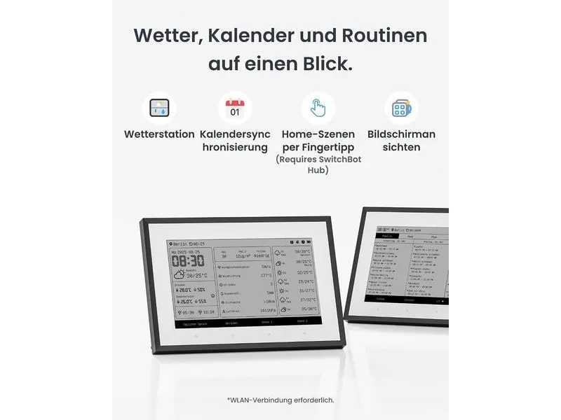 SwitchBot E-Ink-Home-Dashboard Digital Schwarz SwitchBot E-Ink-Home-Dashboard Digital Schwarz
