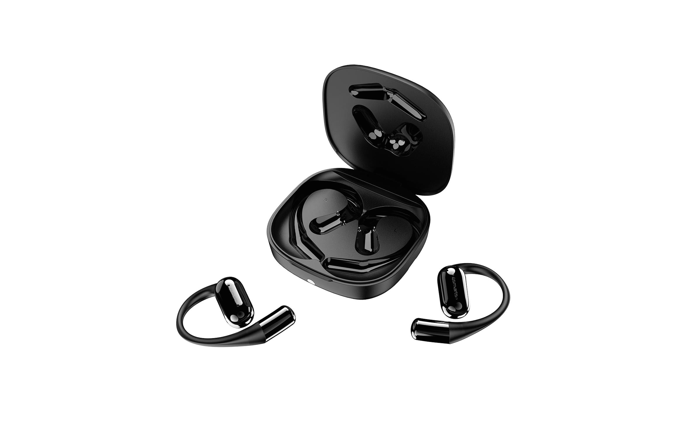 4smarts Open-Ear Bluetooth Kopfhörer SkyBuds AI Screen, Schwarz 4smarts Open-Ear Bluetooth Kopfhörer SkyBuds AI Screen, Schwarz