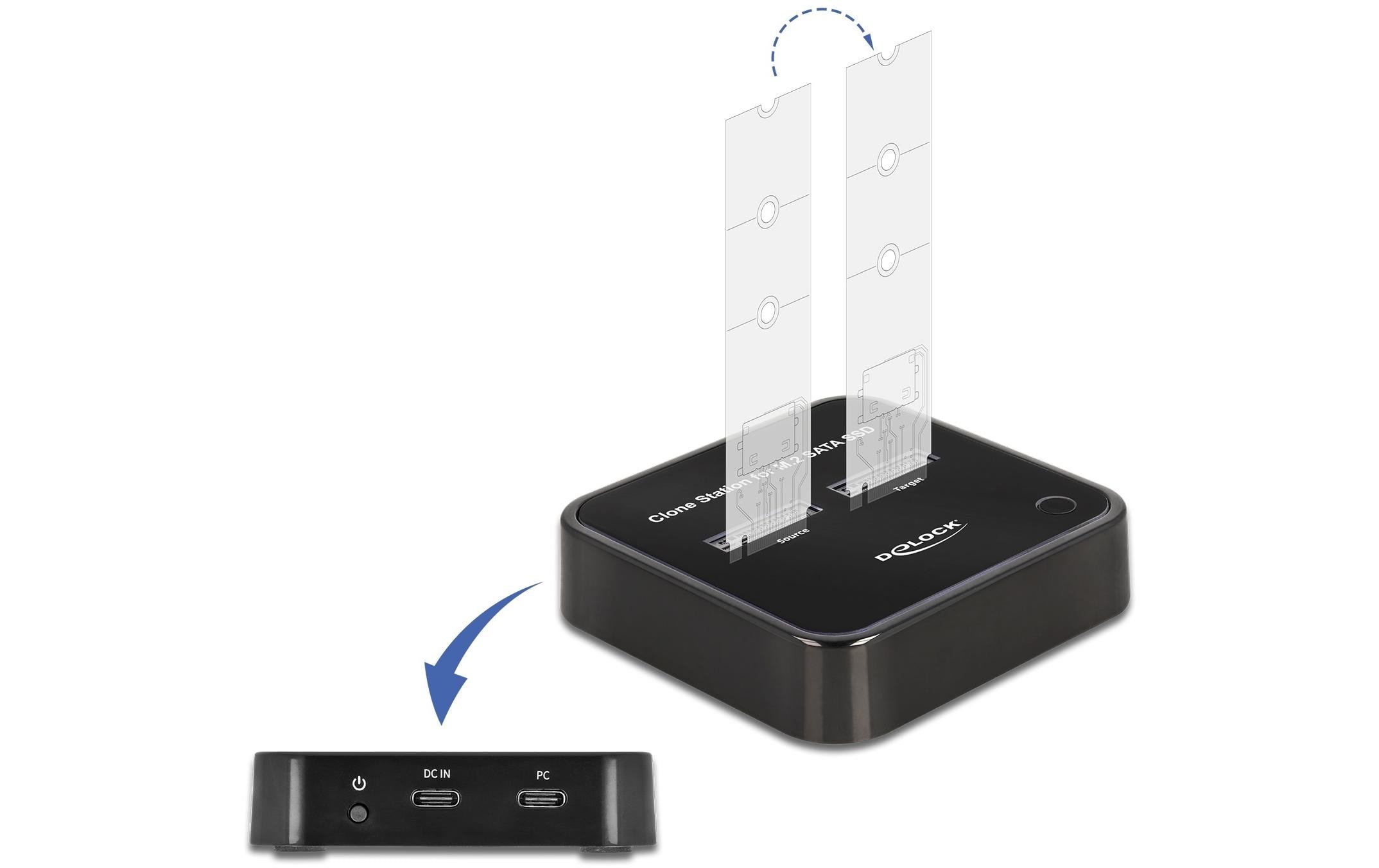 Delock Docking- und Klonstation USB-C – 2x M.2 SATA SSD
