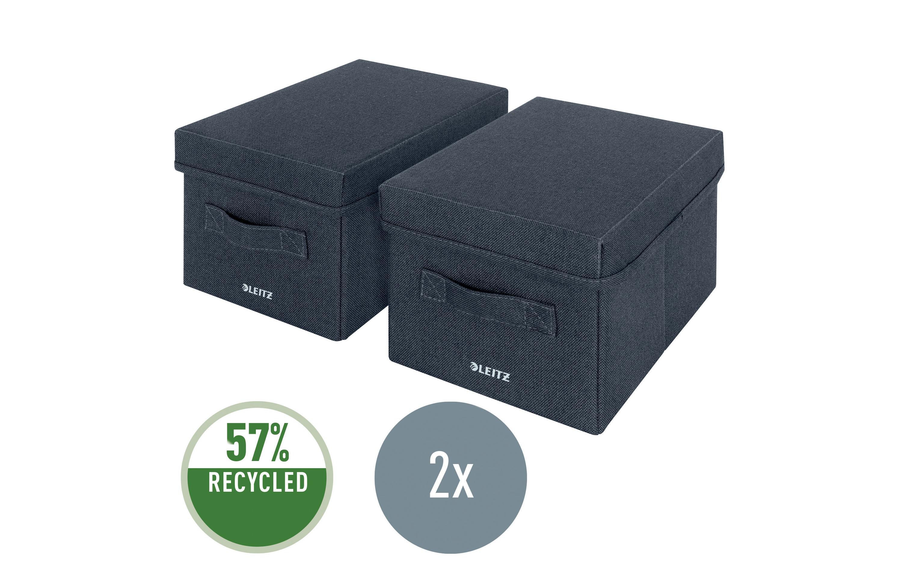 Leitz Faltbox Fabric Dunkelgrau, 2er Pack