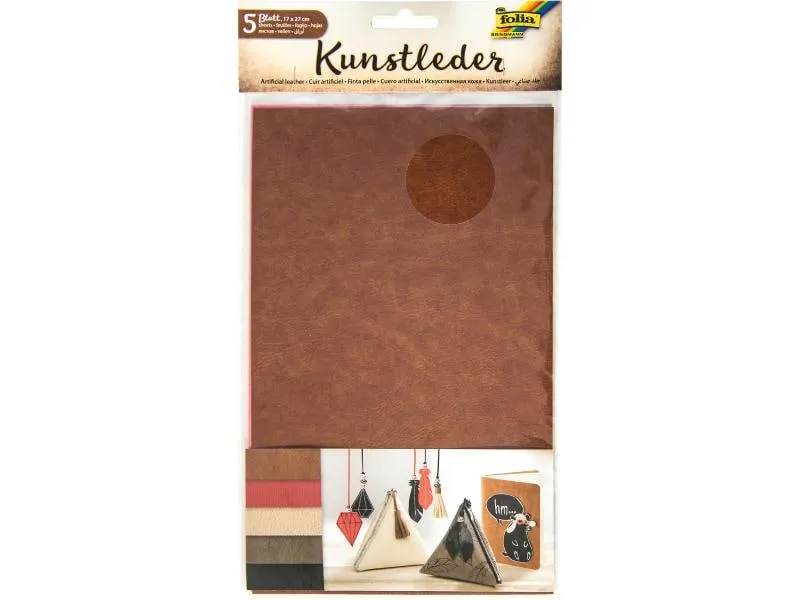 Folia Kunstleder 17 x 27 cm 5 Blatt Folia Kunstleder 17 x 27 cm 5 Blatt