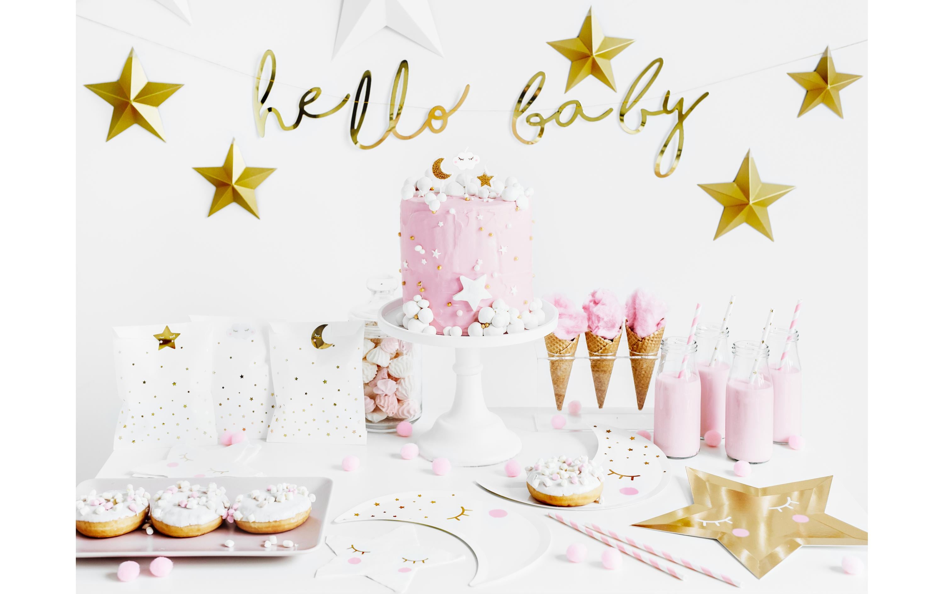 Partydeco Girlande Hello Baby 0.7 m, Gold