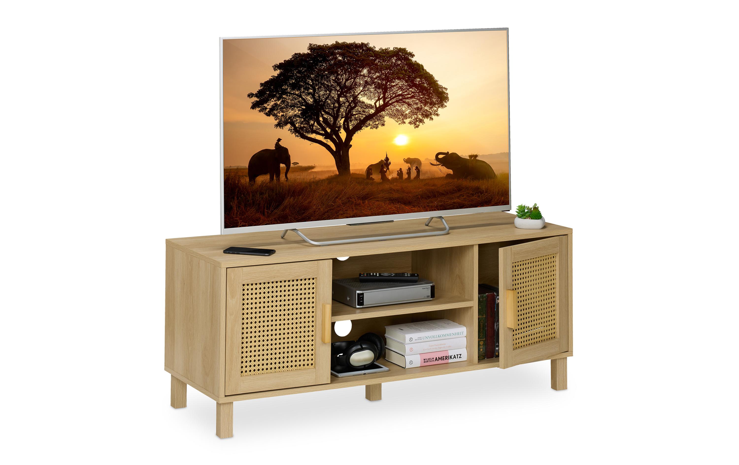 relaxdays TV-Lowboard 115 x 40 cm, Hellbraun relaxdays TV-Lowboard 115 x 40 cm, Hellbraun
