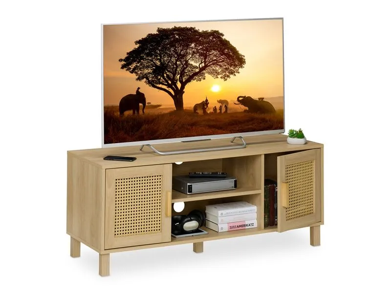 relaxdays TV-Lowboard 115 x 40 cm, Hellbraun relaxdays TV-Lowboard 115 x 40 cm, Hellbraun