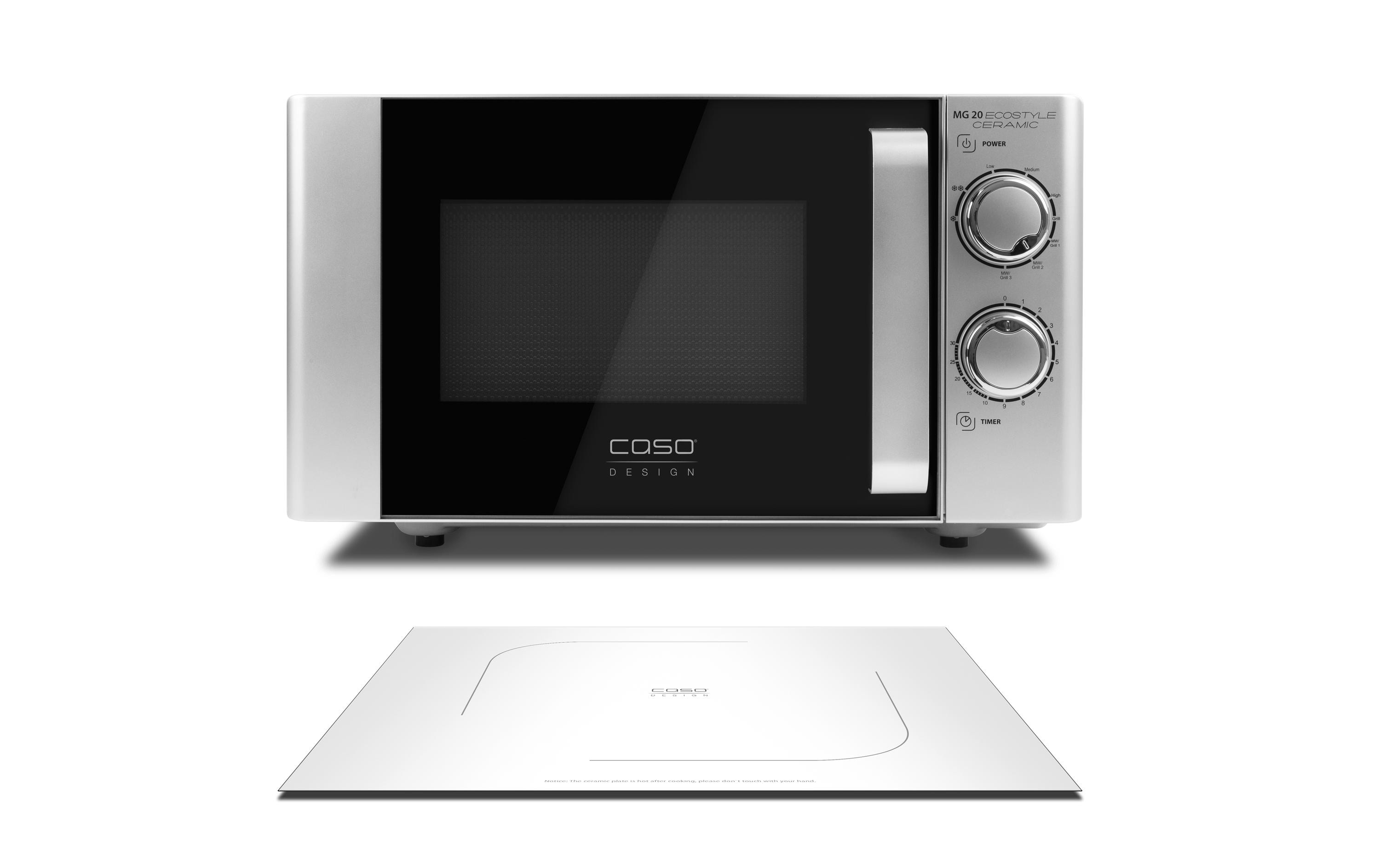 Caso Mikrowelle MG 20 Ecostyle Ceramic Schwarz/Silber