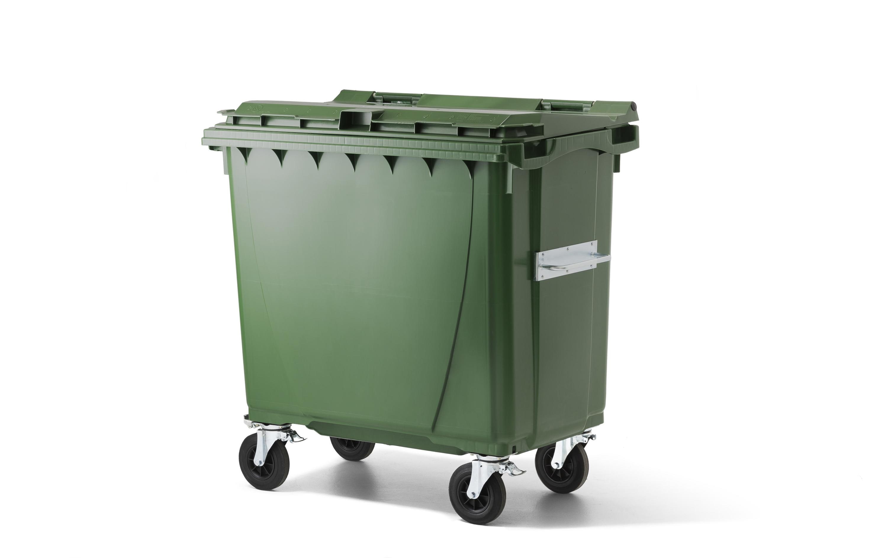 Verwo Kunststoffcontainer mit Deckel 770 l, Grün