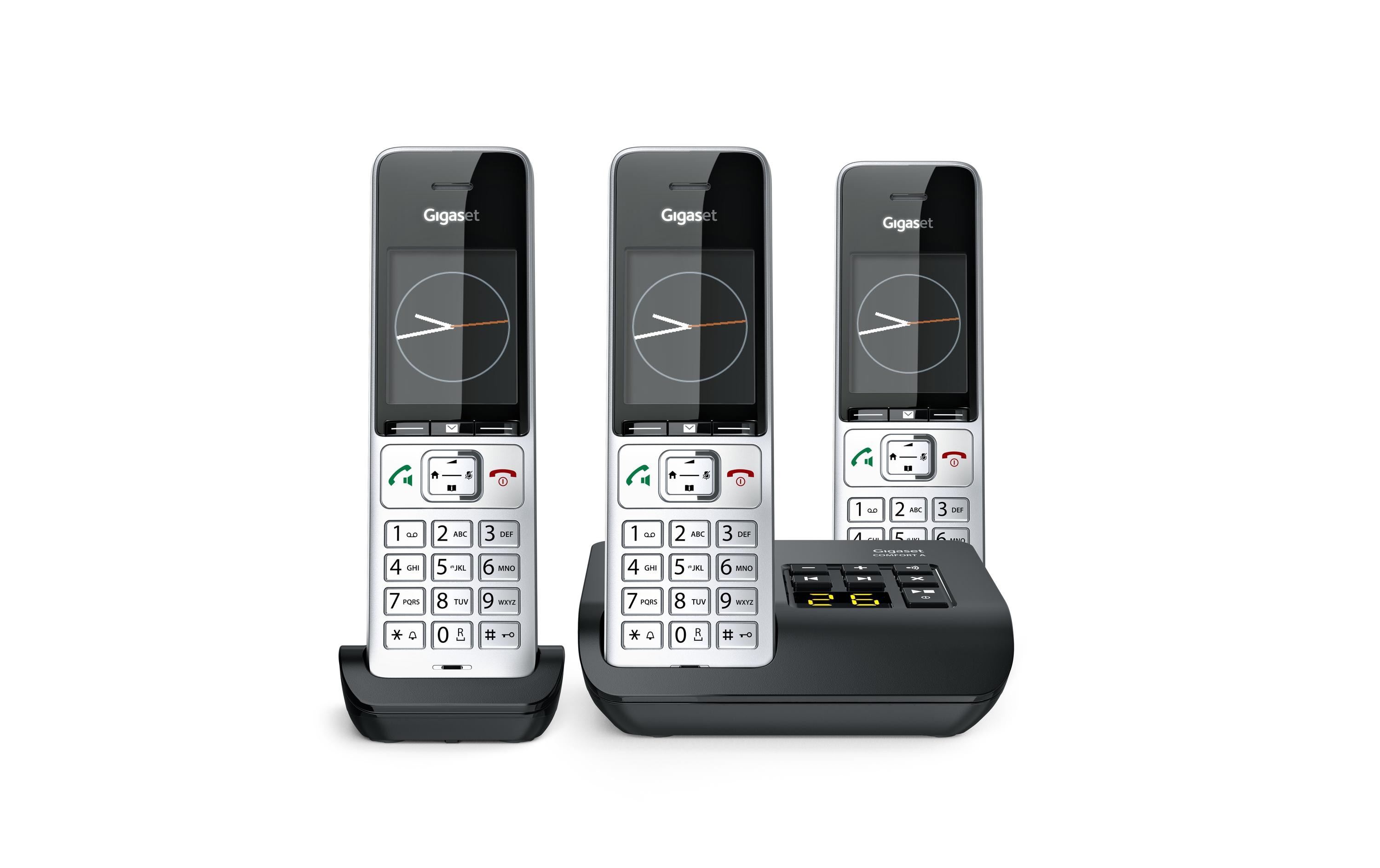 Gigaset Schnurlostelefon Comfort 500A Trio Schwarz/Silber Gigaset Schnurlostelefon Comfort 500A Trio Schwarz/Silber