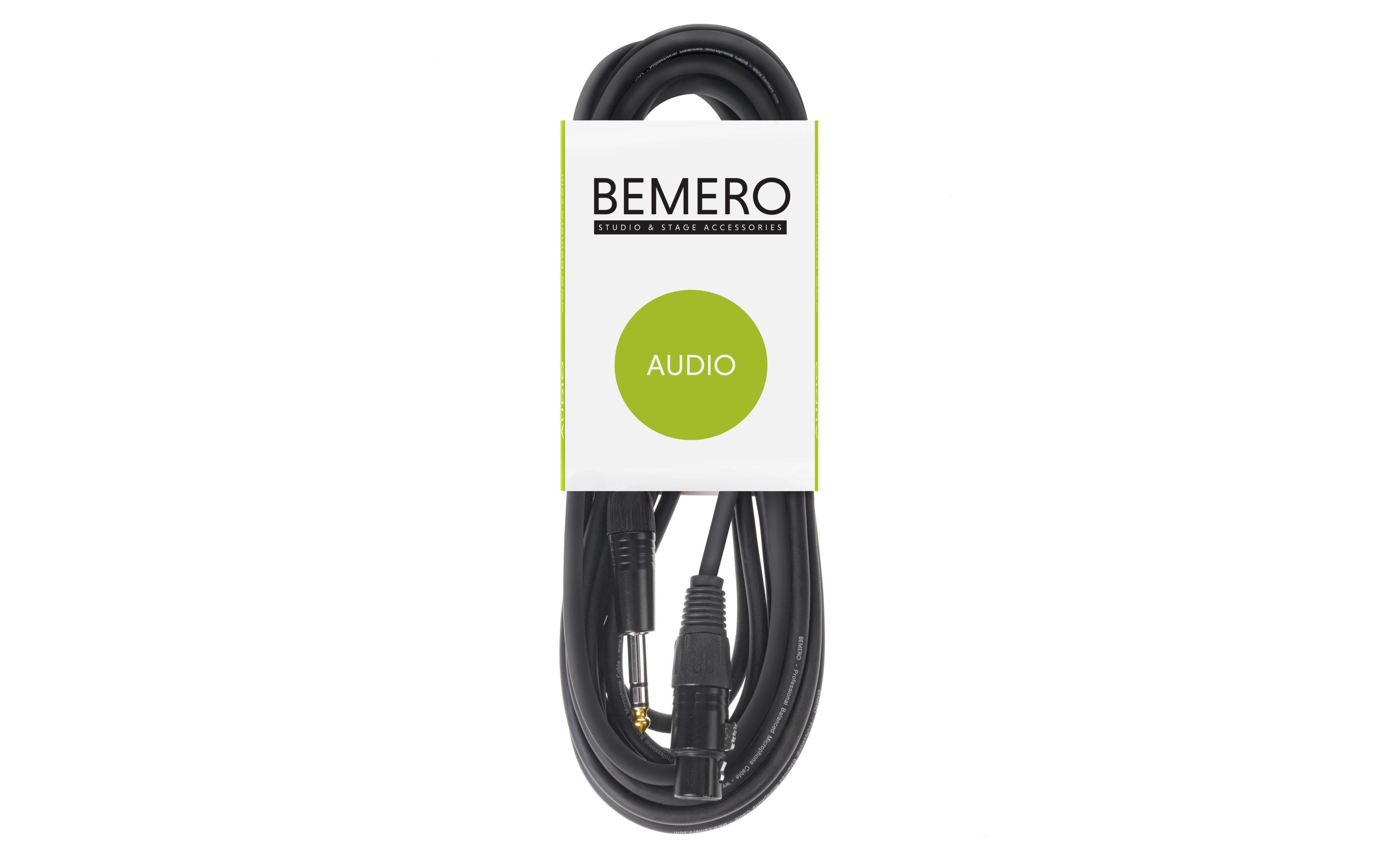 Bemero XLR-Kabel XLRf - 6.3 Klinken symmetrisch 3 m, Schwarz