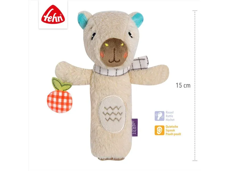 fehn Stabgreifling Capybara Beige, Plüsch / Velours, 15 cm