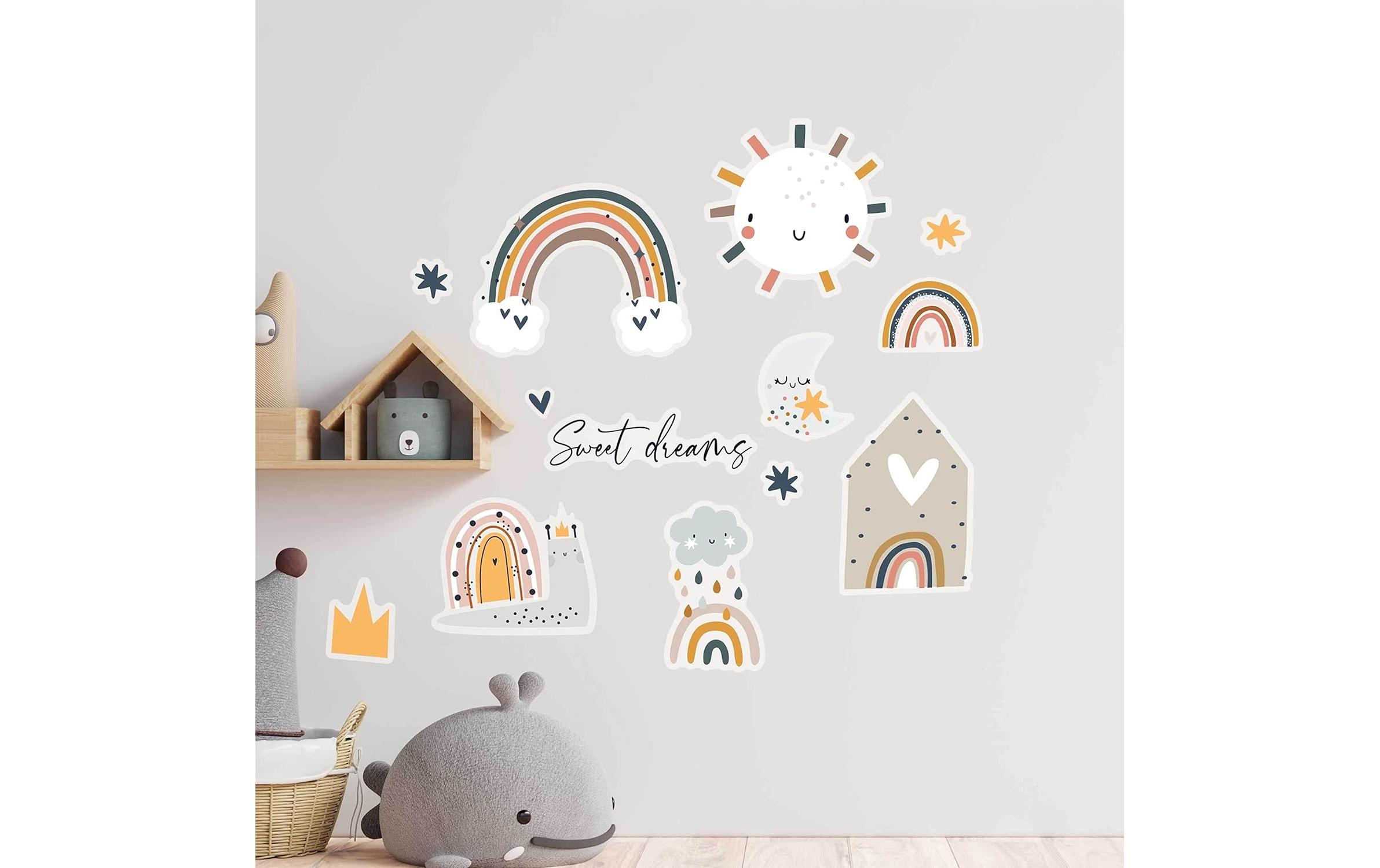 Papierdrachen Wandtattoo-Set Regenbogen