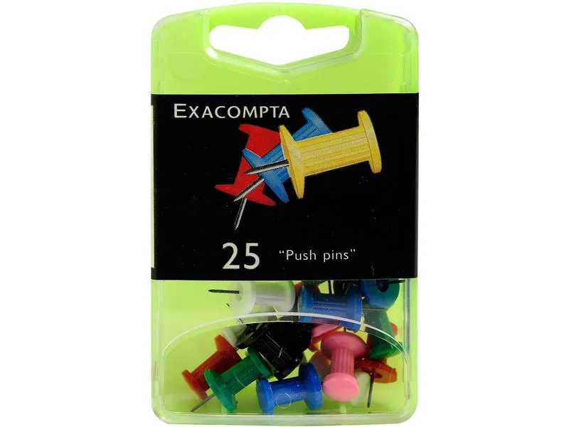 Exacompta Reissnägel Push Pins, 25 Stück, assortiert Exacompta Reissnägel Push Pins, 25 Stück, assortiert