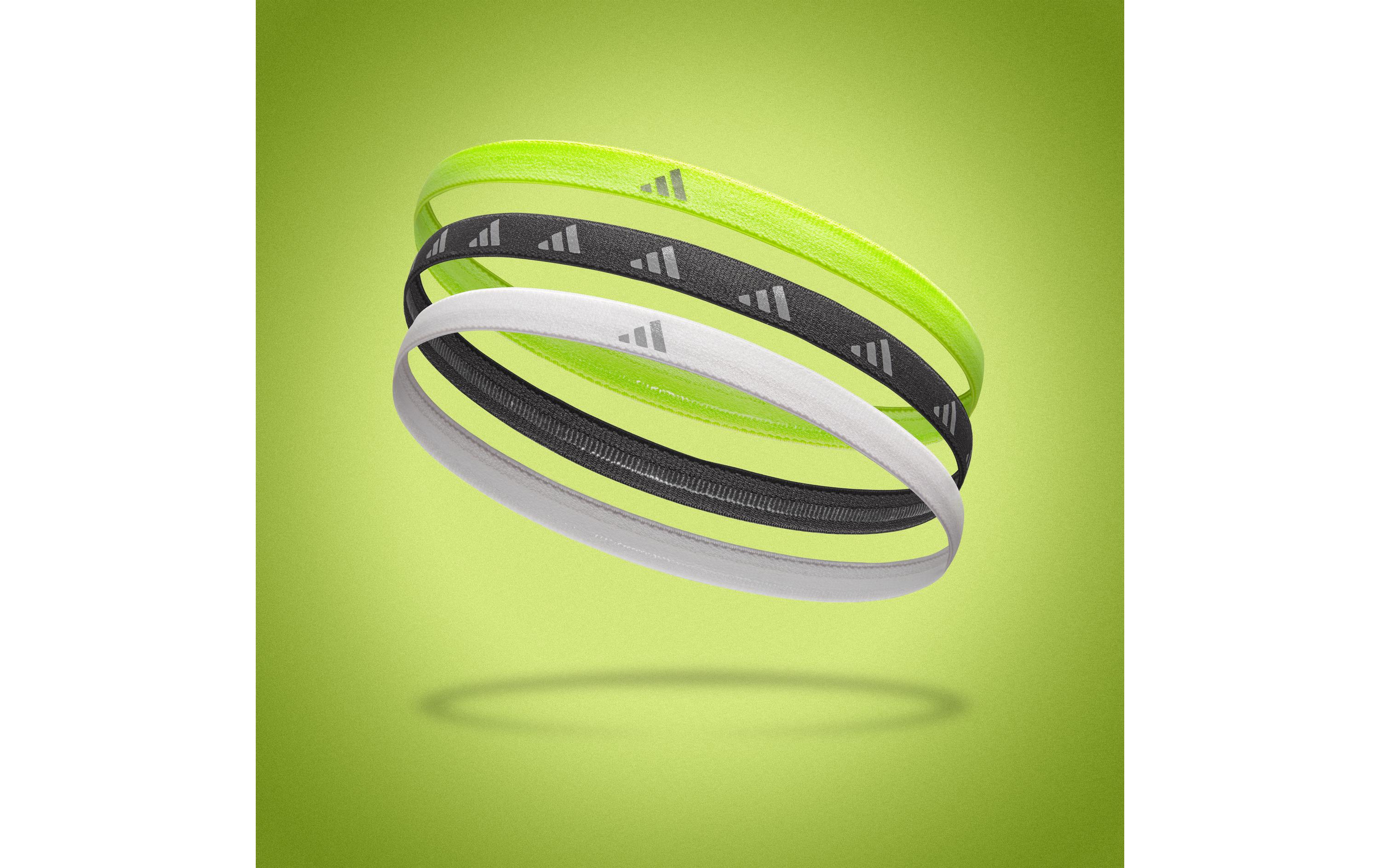 adidas Hairbands Lucid Lemon, Schwarz, Silber