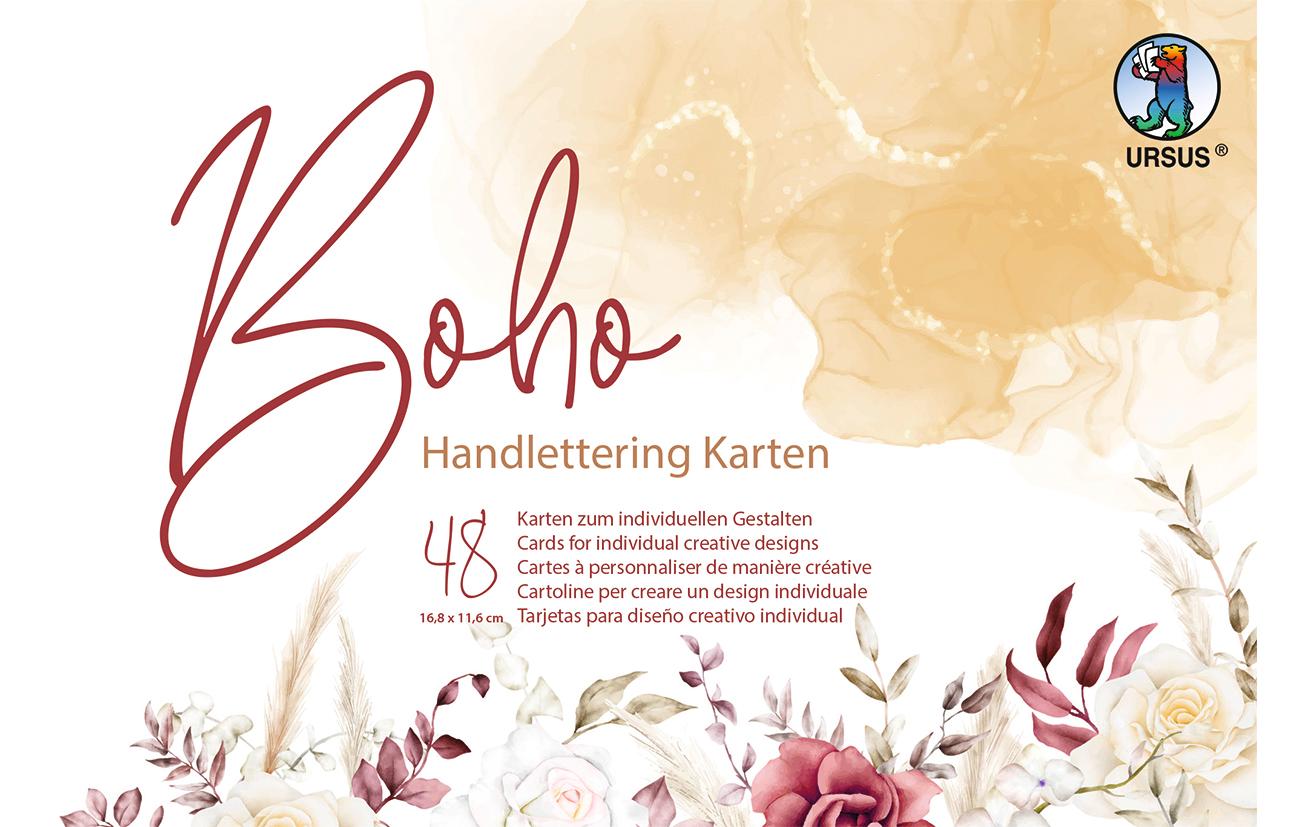URSUS Malkarten Boho Handlettering Papier 48 Karten