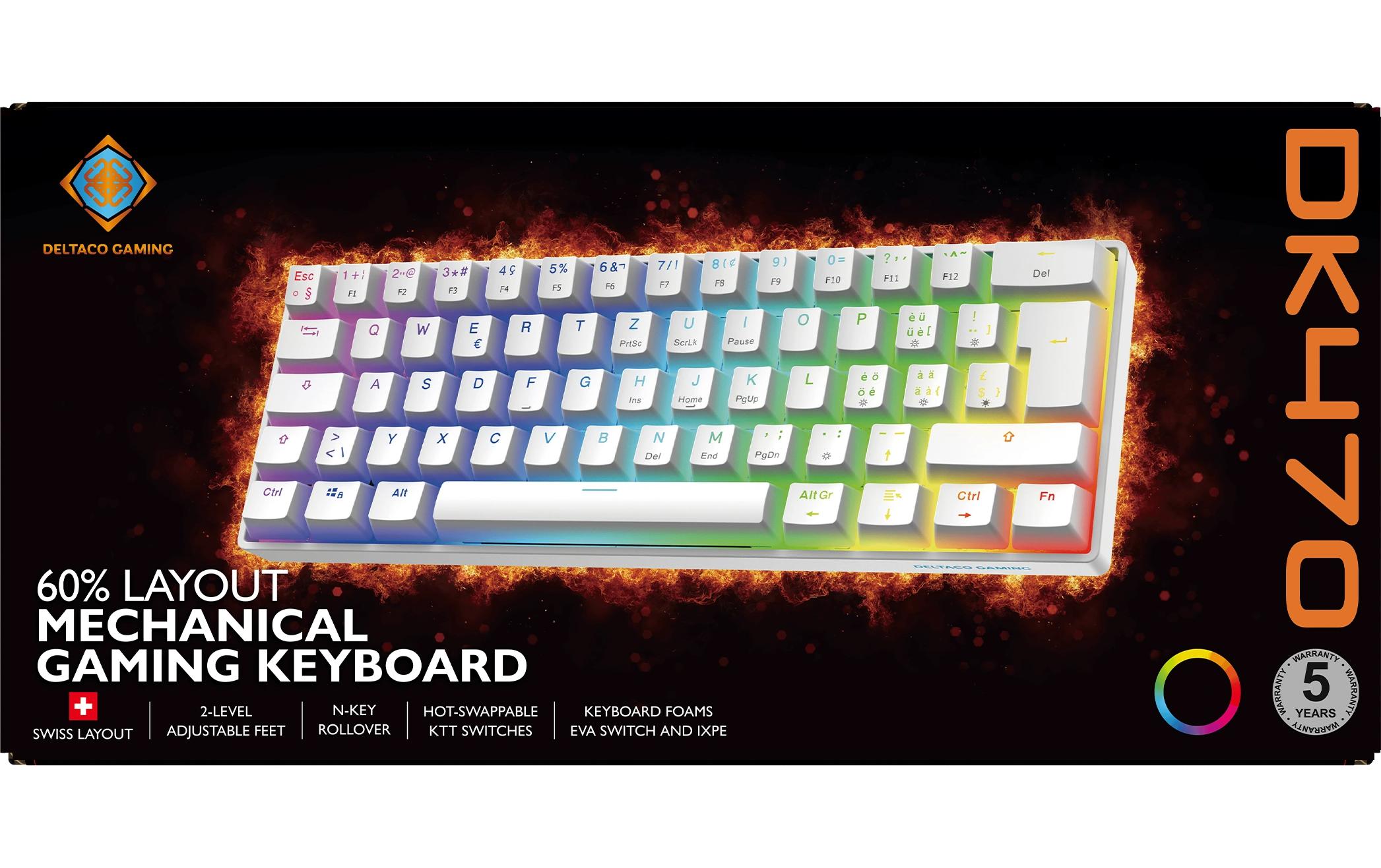 DELTACO Gaming-Tastatur GAM-175-C Hot-Swap Weiss