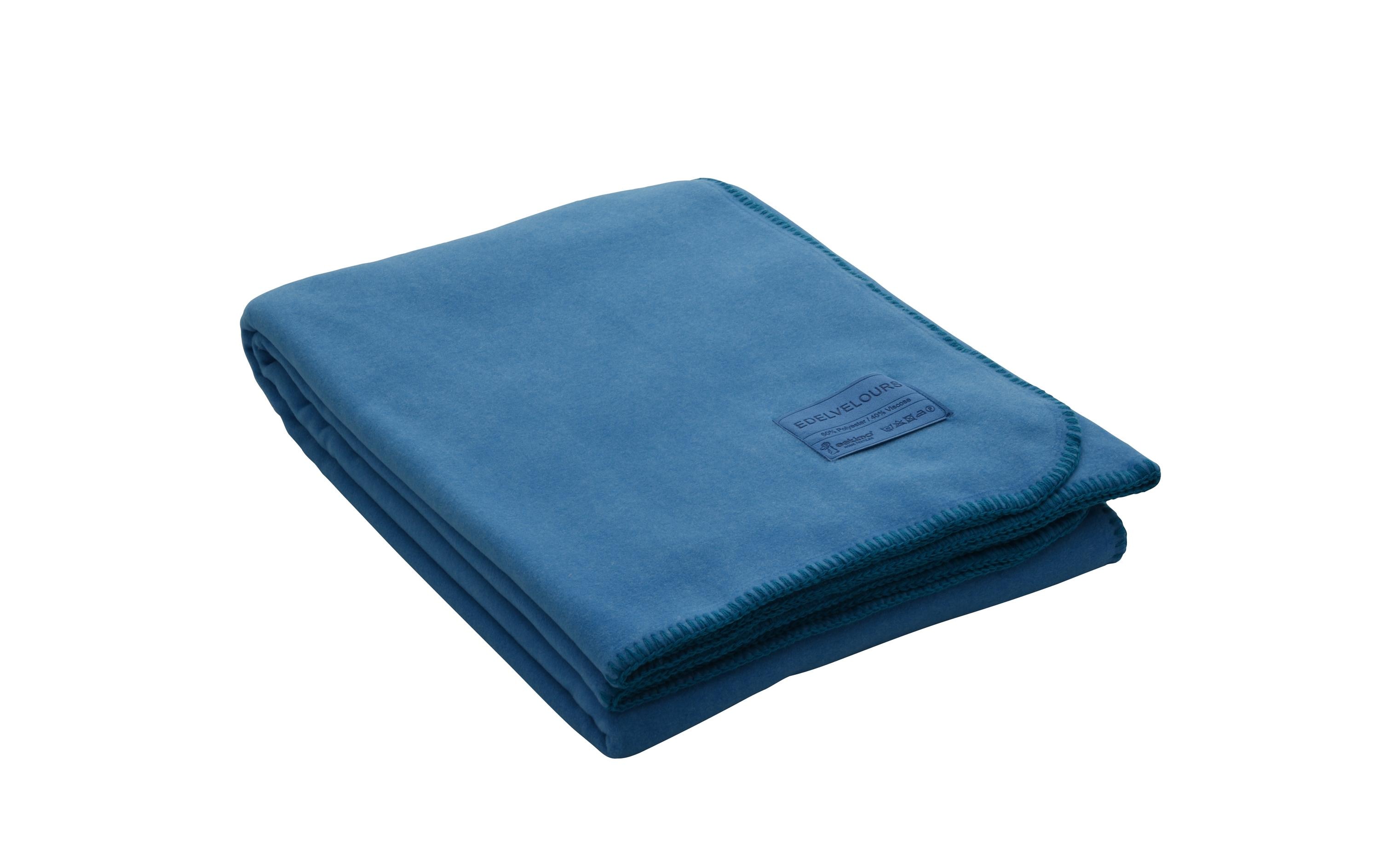 Eskimo Decke Edelvelours Blau Kobalt, 150 x 200 cm
