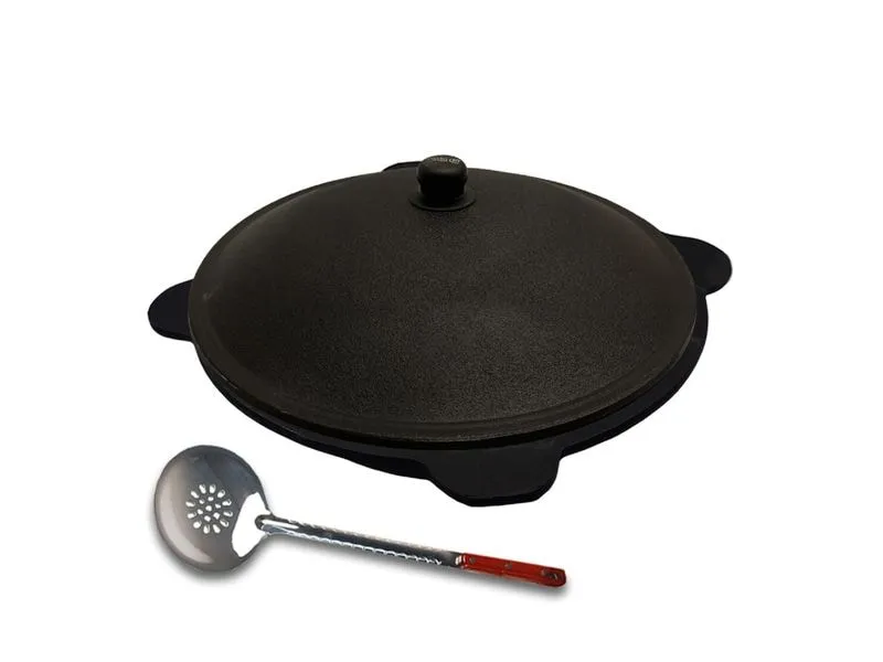 GRILLPETER Uzbekischer Kazan mit Schaumlöffel 12 L GRILLPETER Uzbekischer Kazan mit Schaumlöffel 12 L