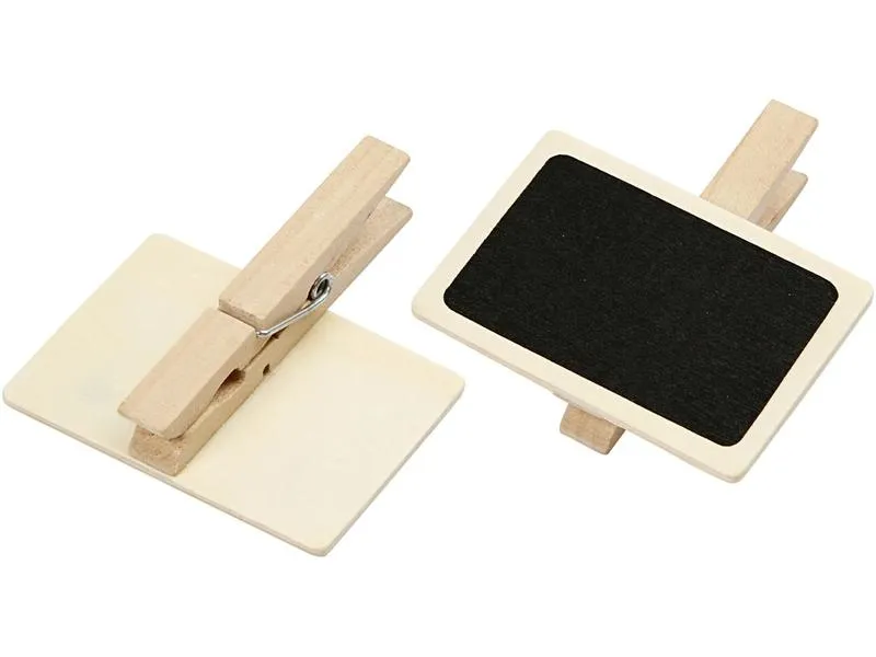 Creativ Company Minikreidetafel mit Klammern 6.8 x 4.7 cm, 100 Stück