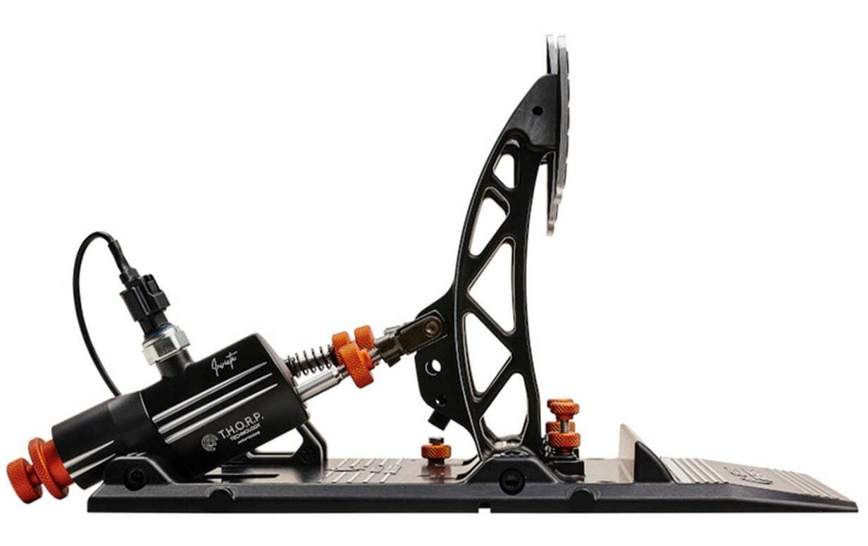 Asetek Racing Invicta Accelerator and Brake Pedal Aluminium Schwarz Orange