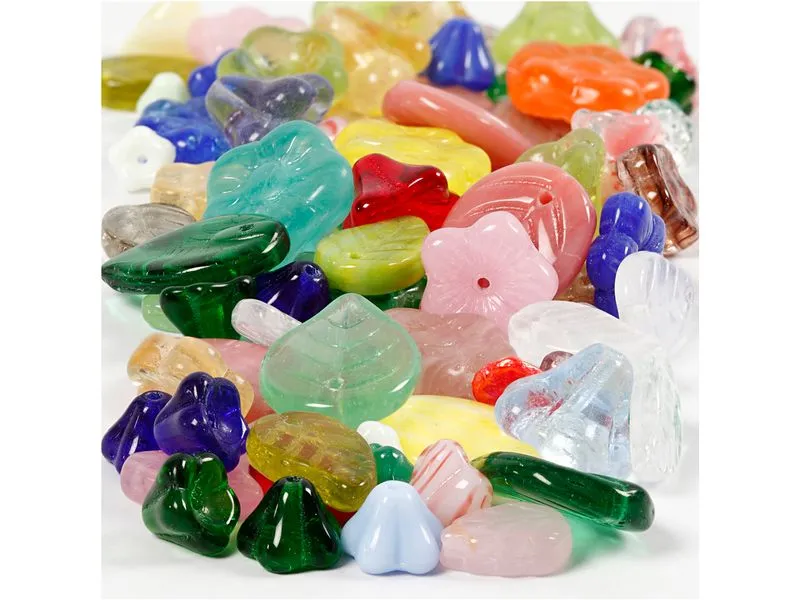 Creativ Company Glasperlen Blätter Blumen 6-17 mm sortierte Farben 60 g Creativ Company Glasperlen Blätter Blumen 6-17 mm sortierte Farben 60 g