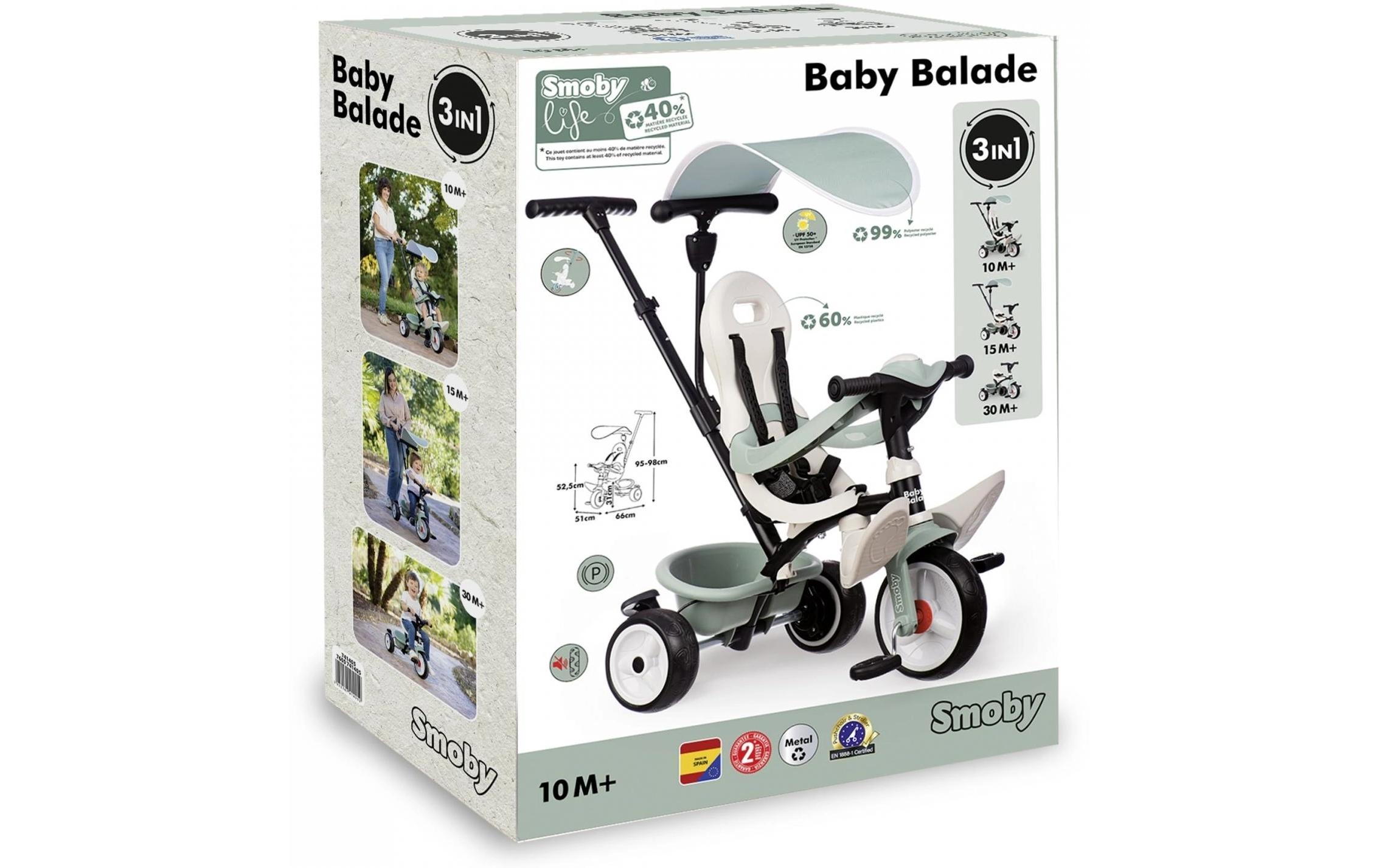Smoby Dreirad Baby Balade Mint