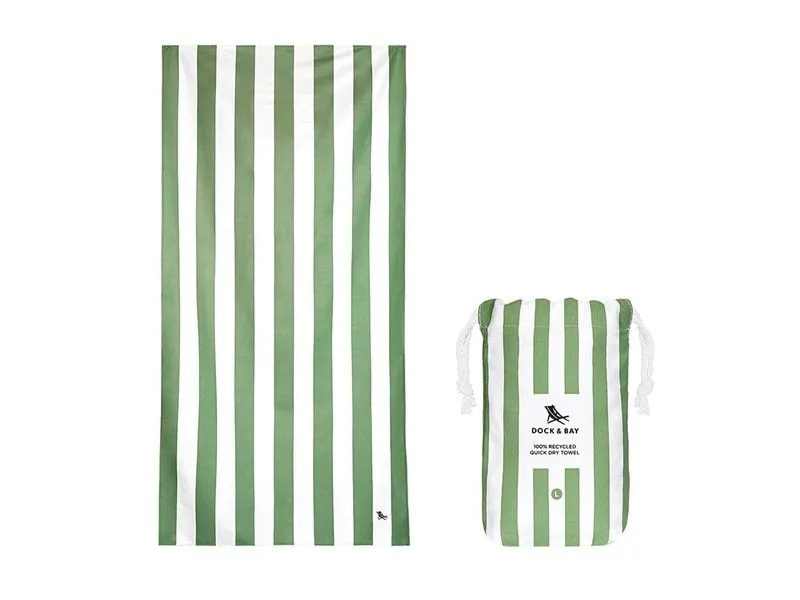 Dock & Bay Strandtuch Cabana L, Khaki/Weiss