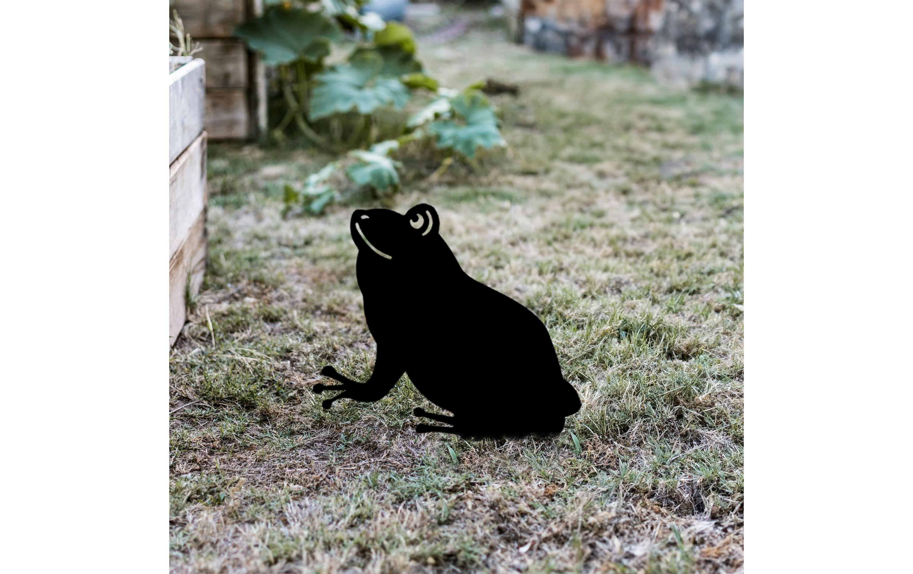 Wallxpert Gartenstecker Frosch 34 x 22 cm