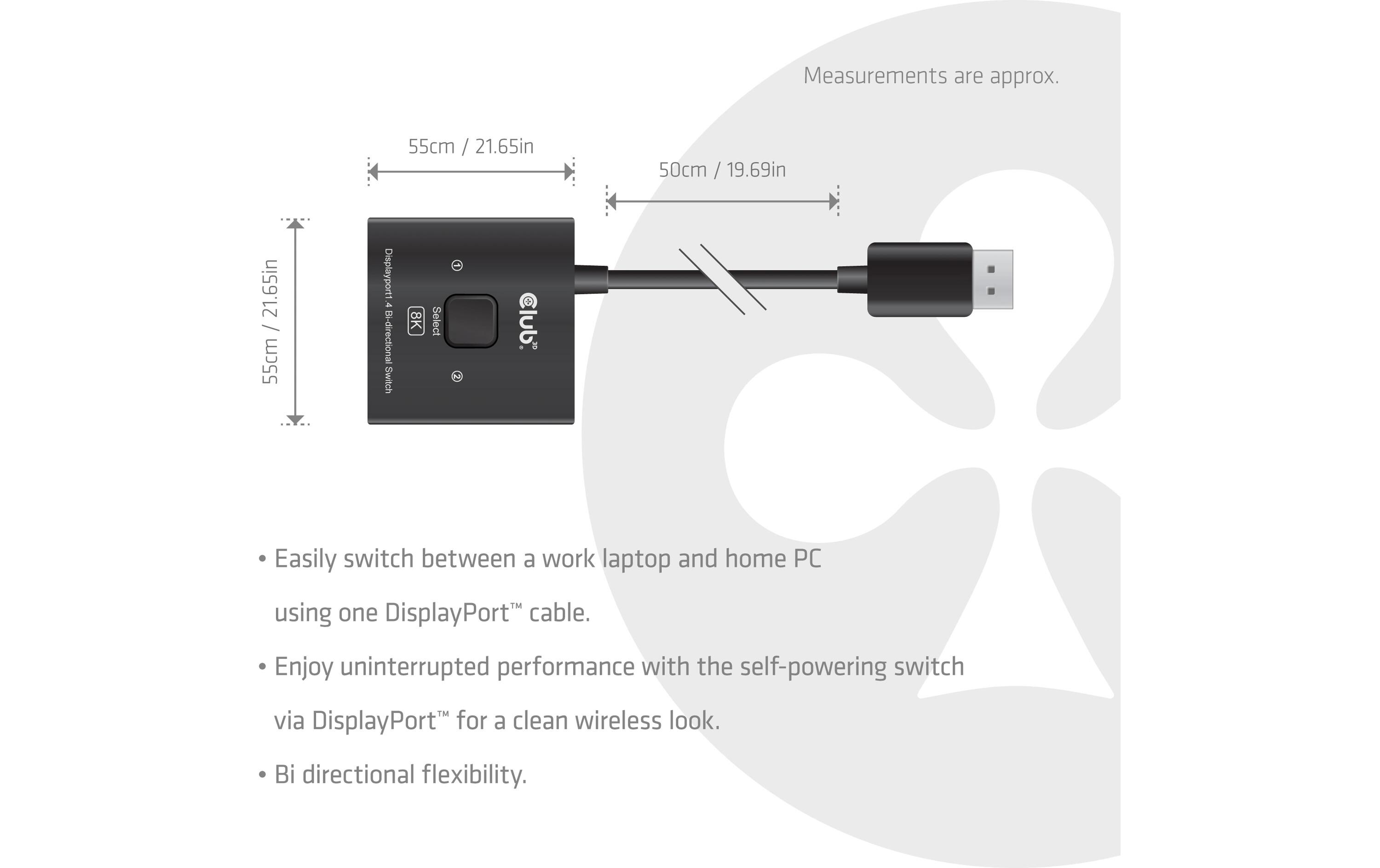 Club 3D Videosplitter CSV-1009 Bi directional 8K 60 Hz Schwarz