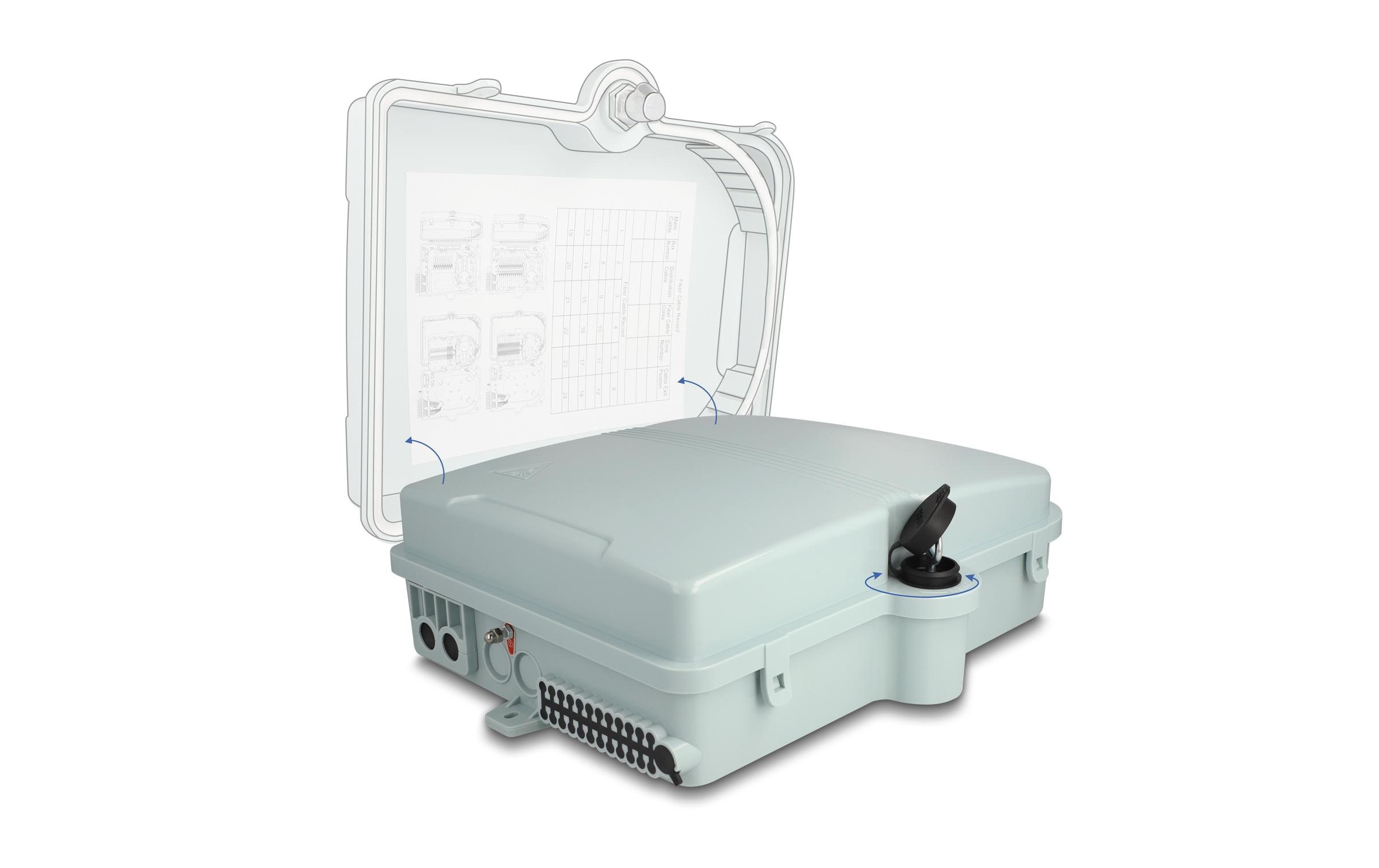 Delock LWL Verteilerbox IP65, 24 Port, Grau