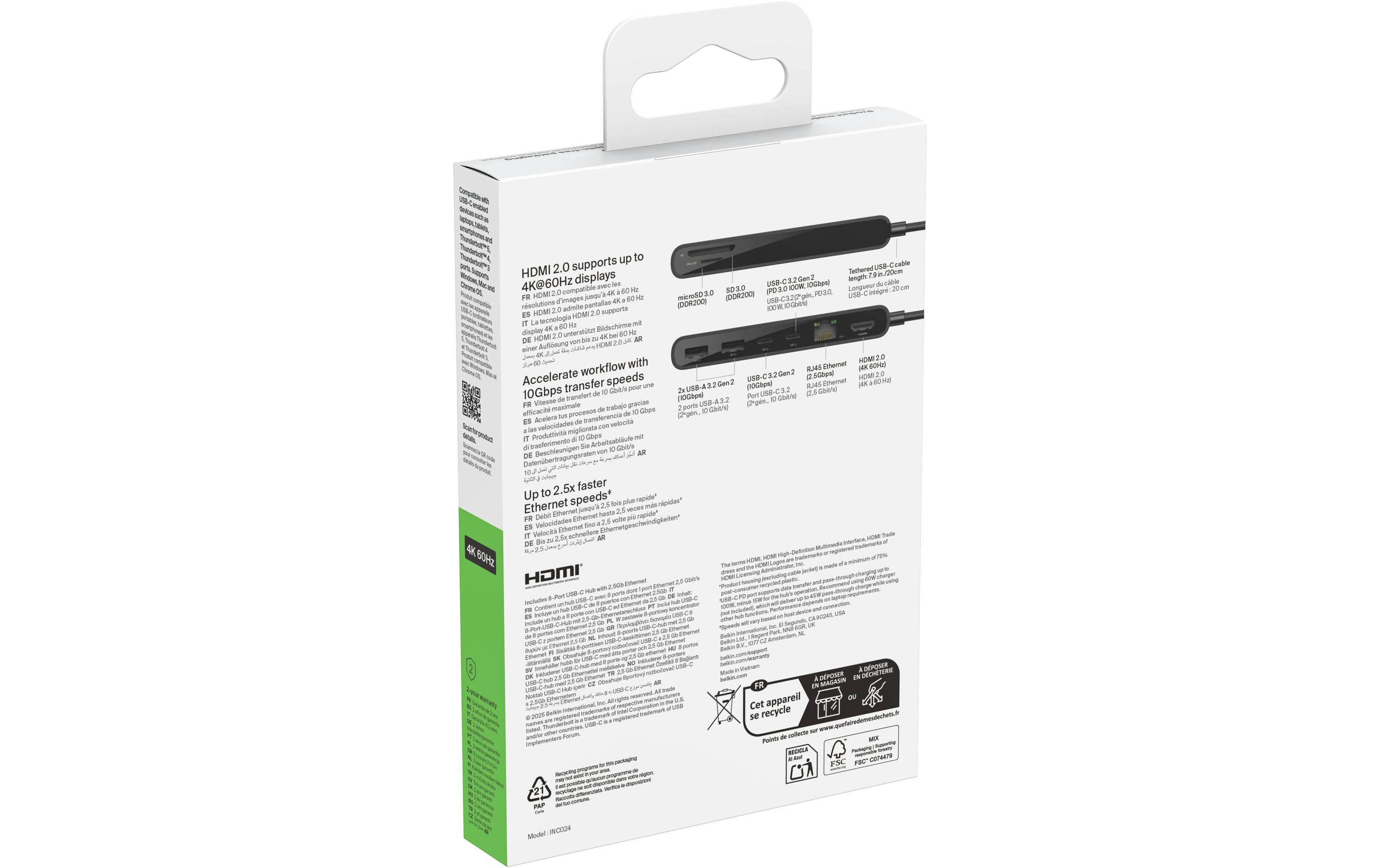 Belkin Dockingstation Connect 8-in-1 USB-C Hub