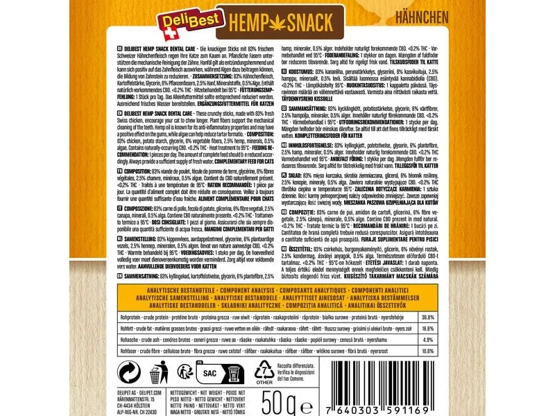 DeliBest Katzen-Snack HempSnack 50 g DeliBest Katzen-Snack HempSnack 50 g