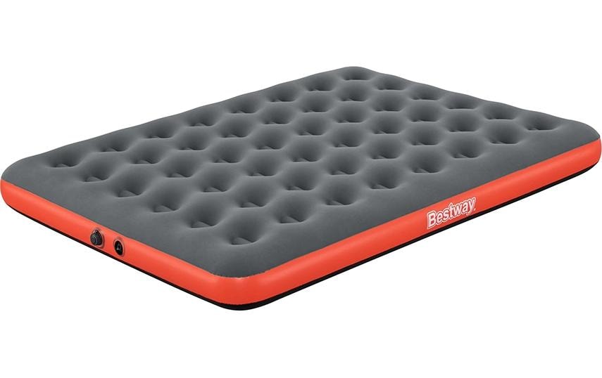 Bestway Luftbett Roll und Relax Queen Grau/Rot, 203 x 152