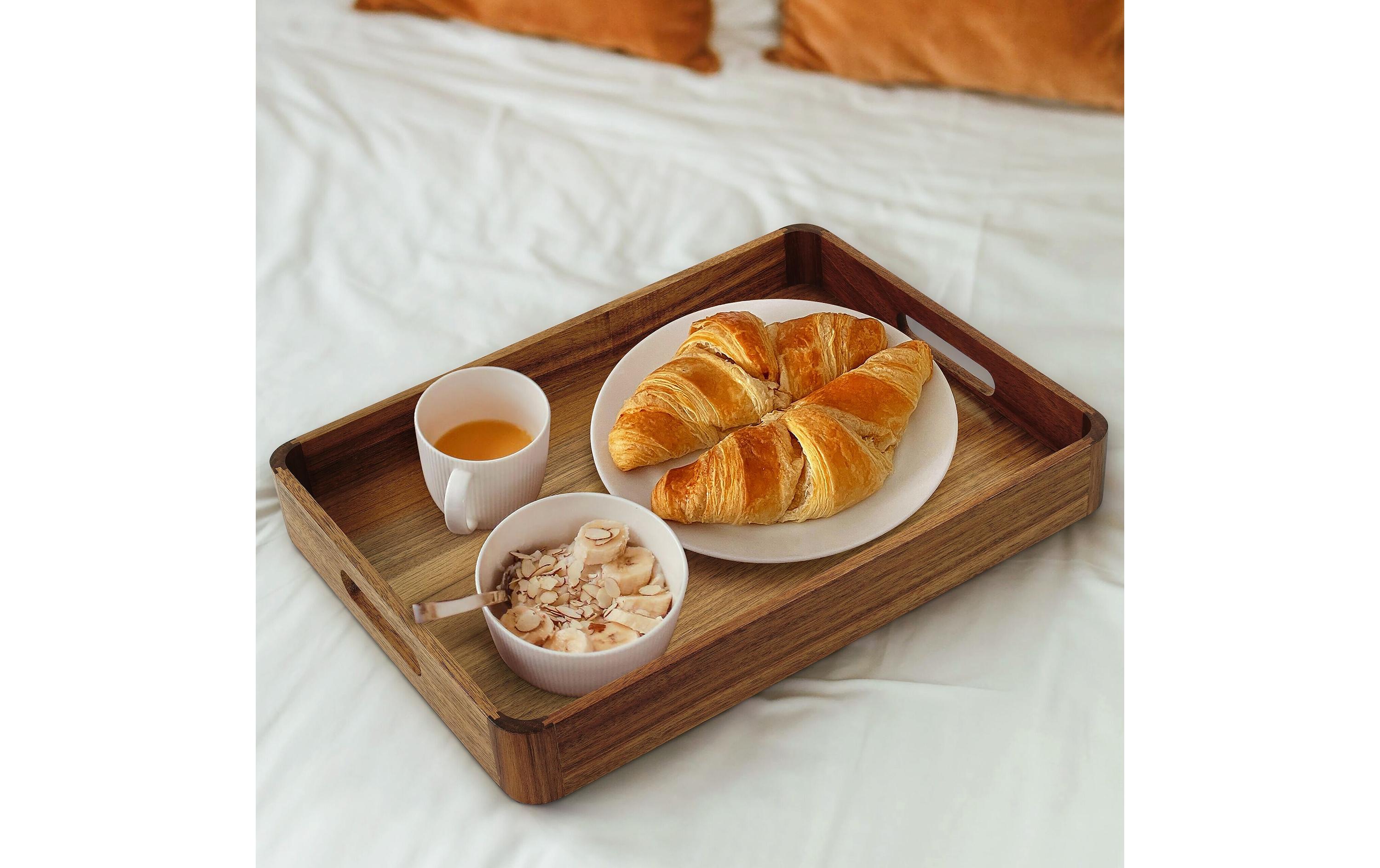 relaxdays Serviertablett Braun