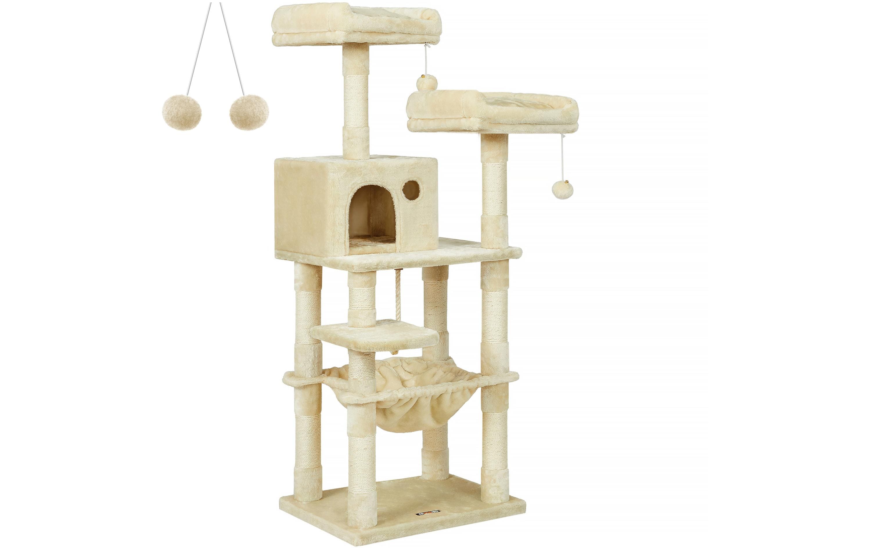 Feandrea Kratzbaum mit Hängematte 143 cm, Beige Feandrea Kratzbaum mit Hängematte 143 cm, Beige