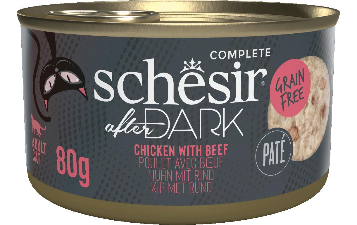 Schesir Nassfutter after Dark Complete Paté Huhn mit Rind, 80 g