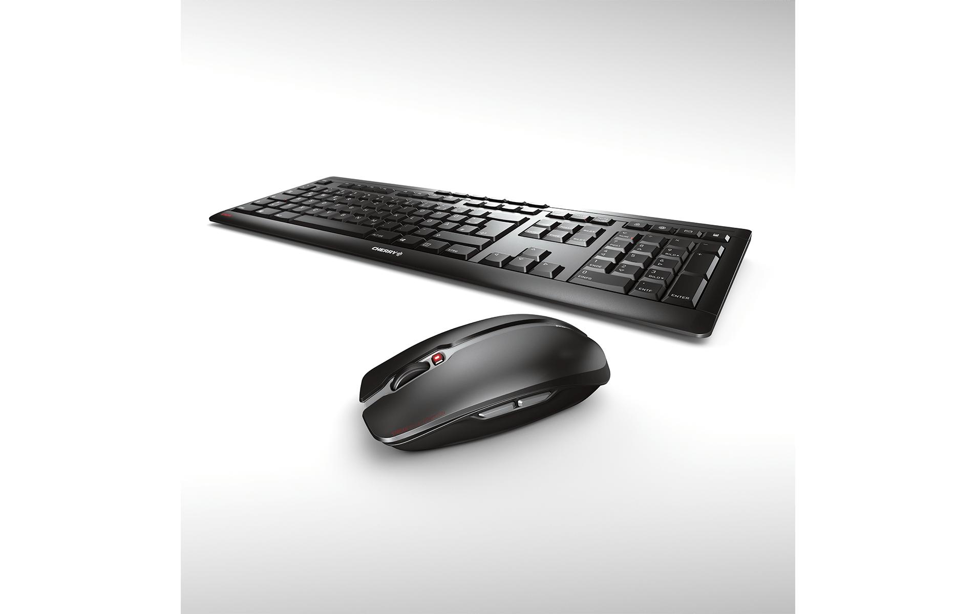 Cherry Tastatur-Maus-Set STREAM CH-Layout Schwarz