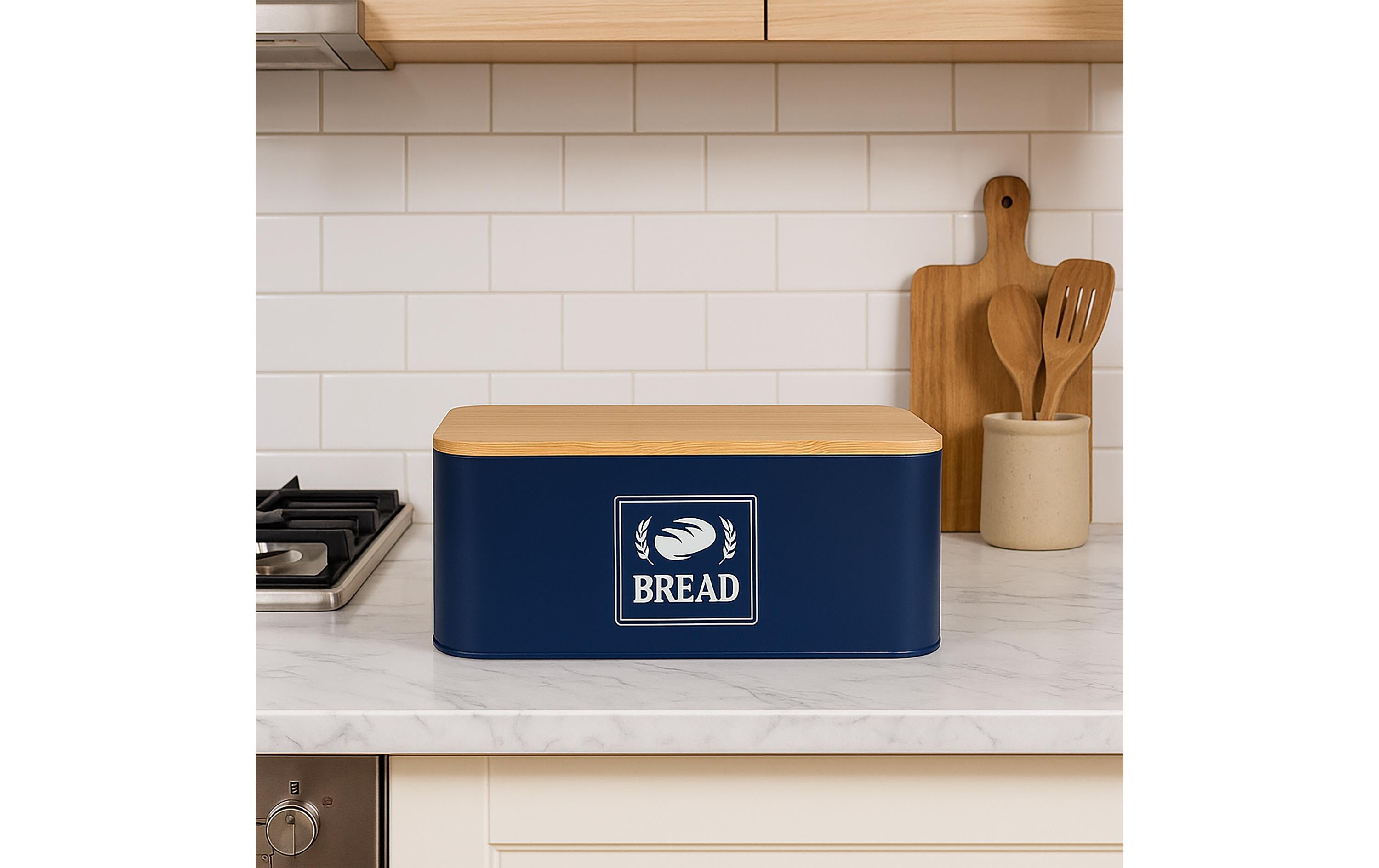 relaxdays Brotkasten Retro Blau