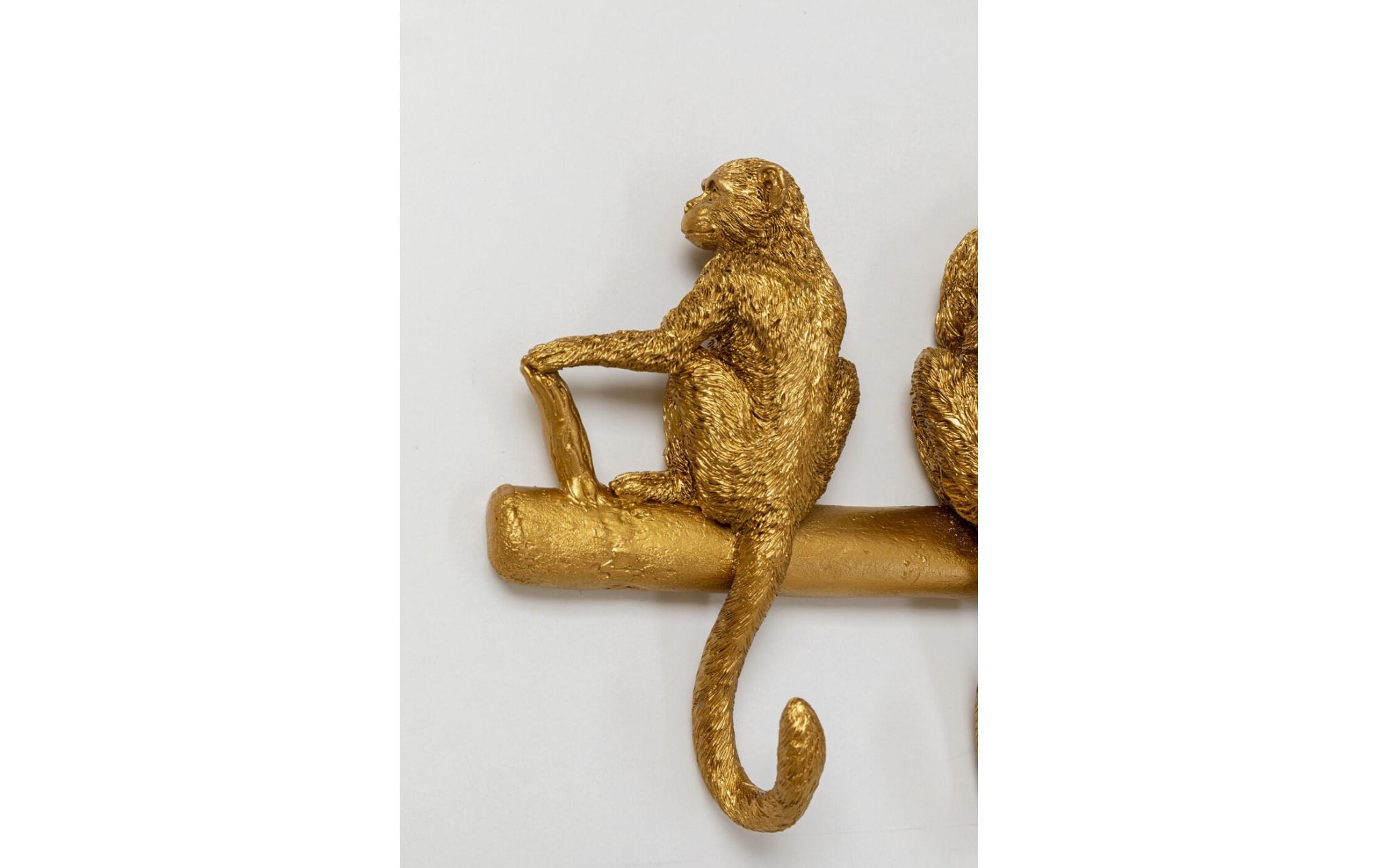 Kare Wandgarderobe Monkey 8 Haken, Gold Kare Wandgarderobe Monkey 8 Haken, Gold