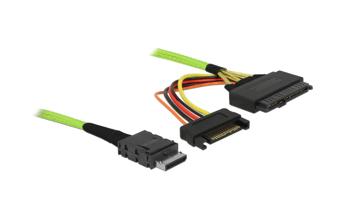 Delock OCuLink-Kabel PCIe SFF-8611 zu U.2 SFF-8639, 0,5 m Delock OCuLink-Kabel PCIe SFF-8611 zu U.2 SFF-8639, 0,5 m
