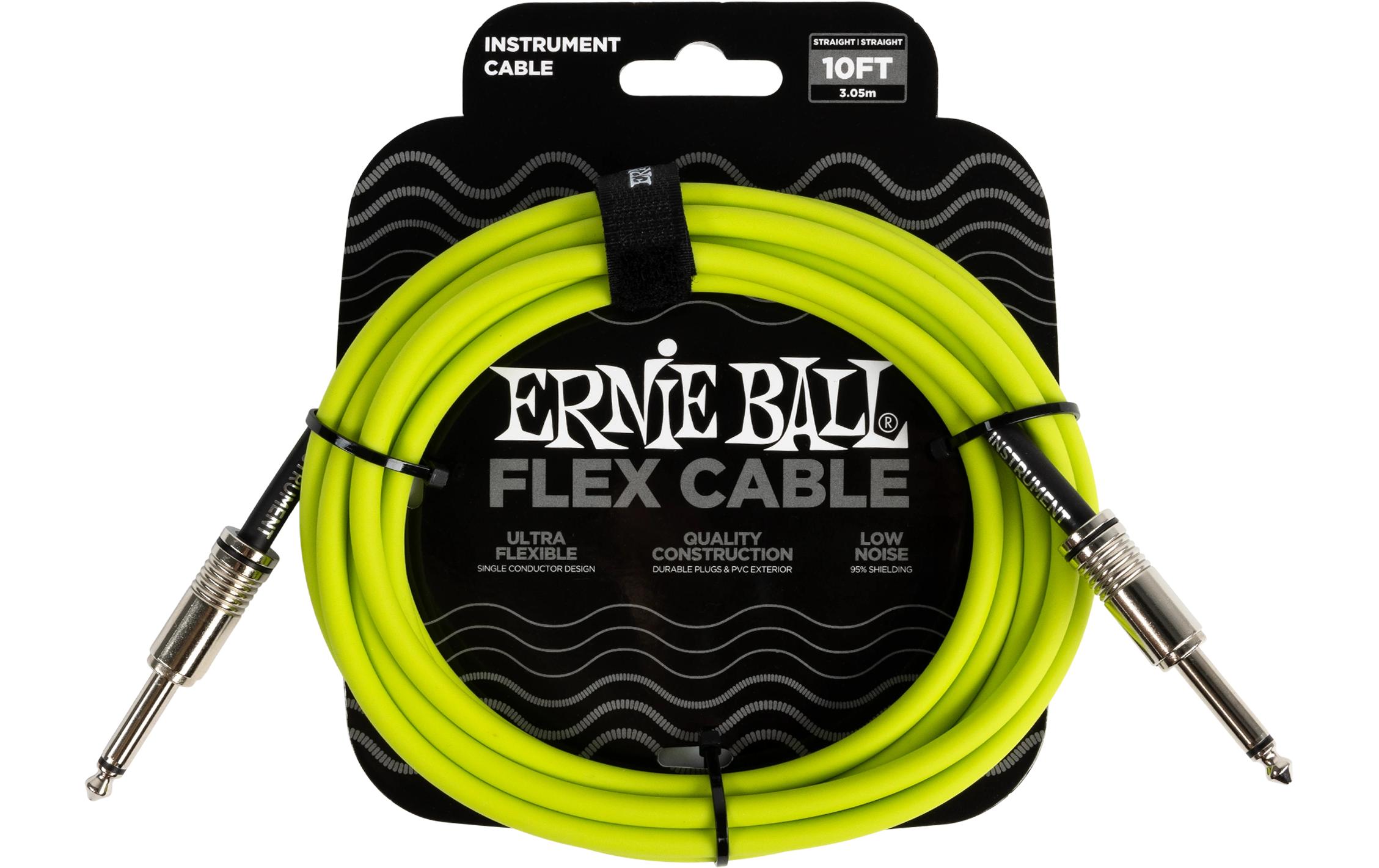 Ernie Ball Instrumentenkabel Flex 6414 – 3.05 m, Grün