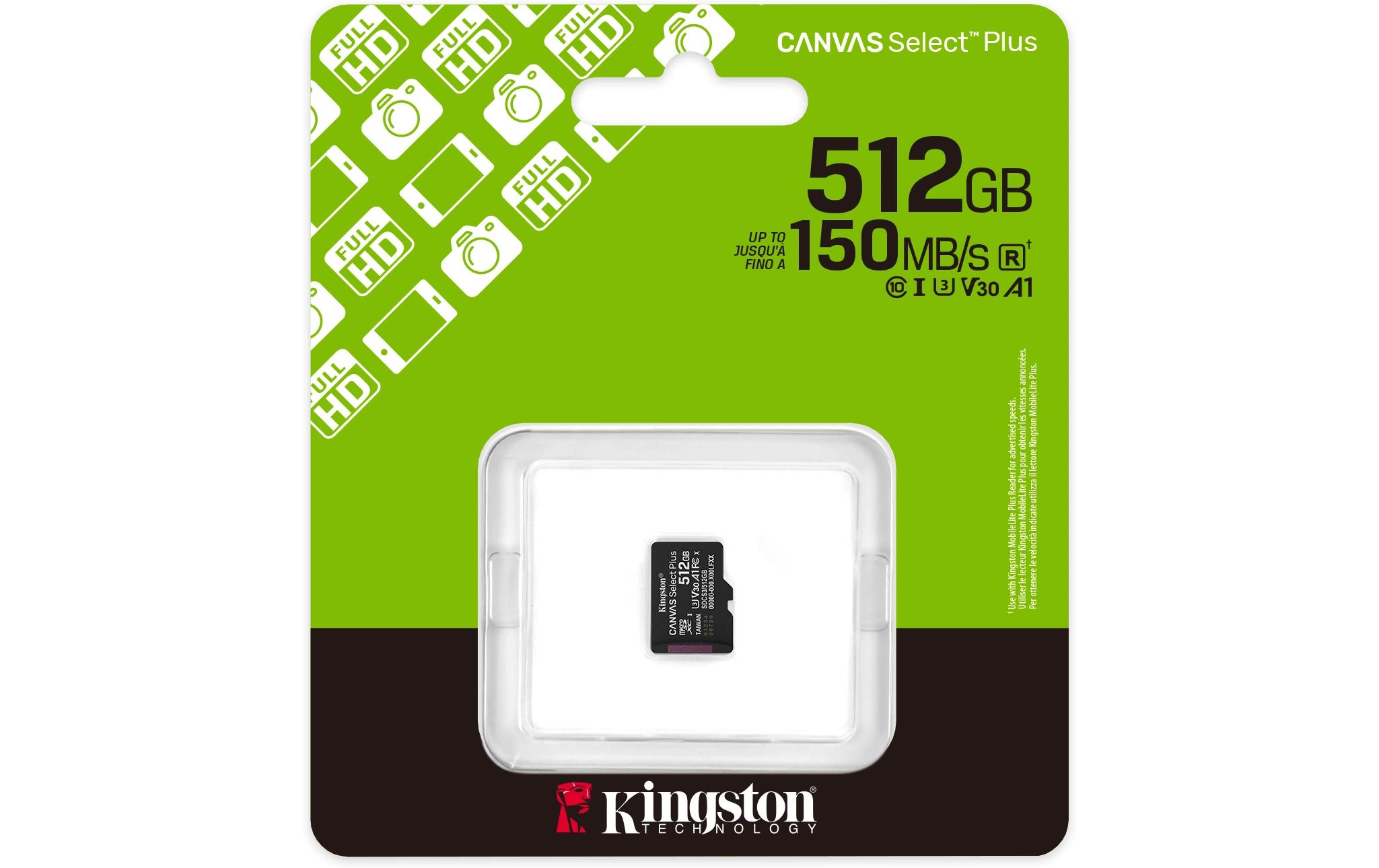 Kingston microSDXC-Karte Canvas Select Plus Gen3 512 GB