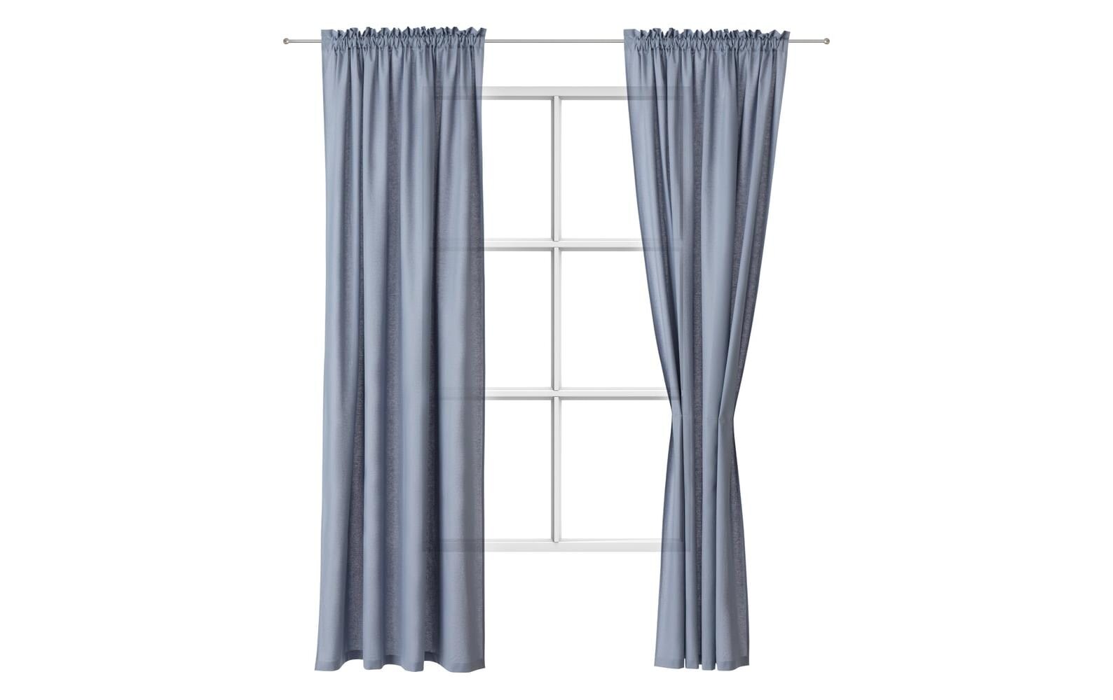 Urbanara Tagvorhang Solana Helles Graublau 2er Set 140 x 245 cm