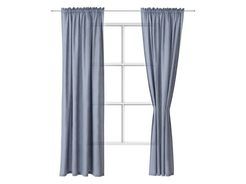 Urbanara Tagvorhang Solana Helles Graublau 2er Set 140 x 245 cm