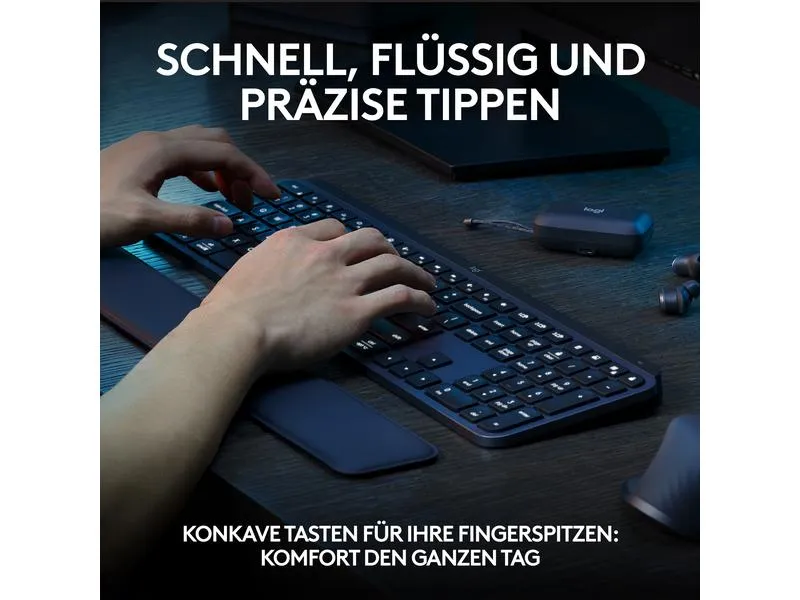 Logitech Tastatur MX Keys S Plus CH-Layout mit Handgelenkauflage Logitech Tastatur MX Keys S Plus CH-Layout mit Handgelenkauflage